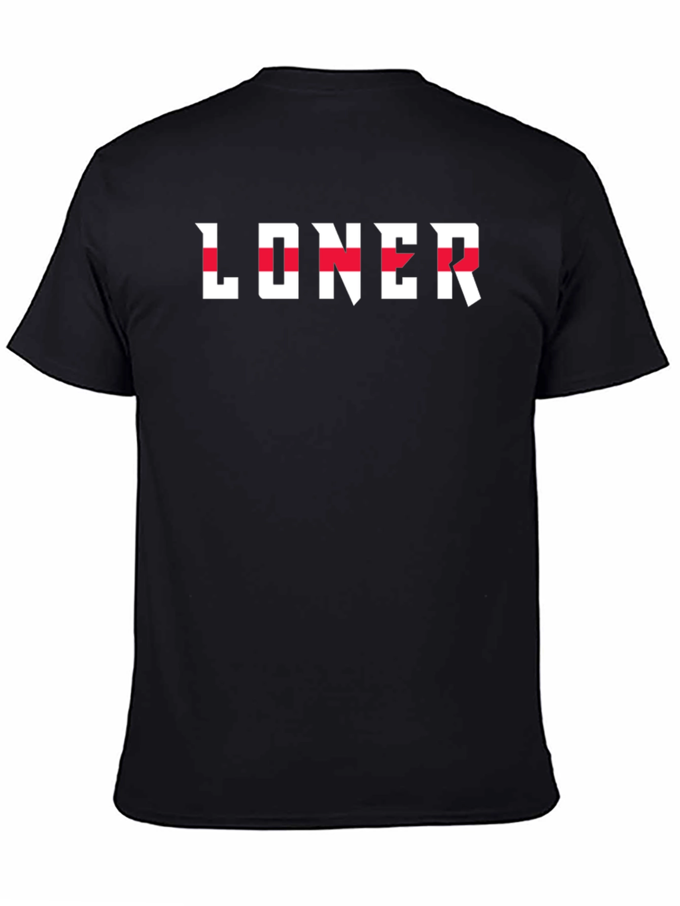 Black Loner Graphic Print T-Shirt - Casual Streetwear Tee view 4