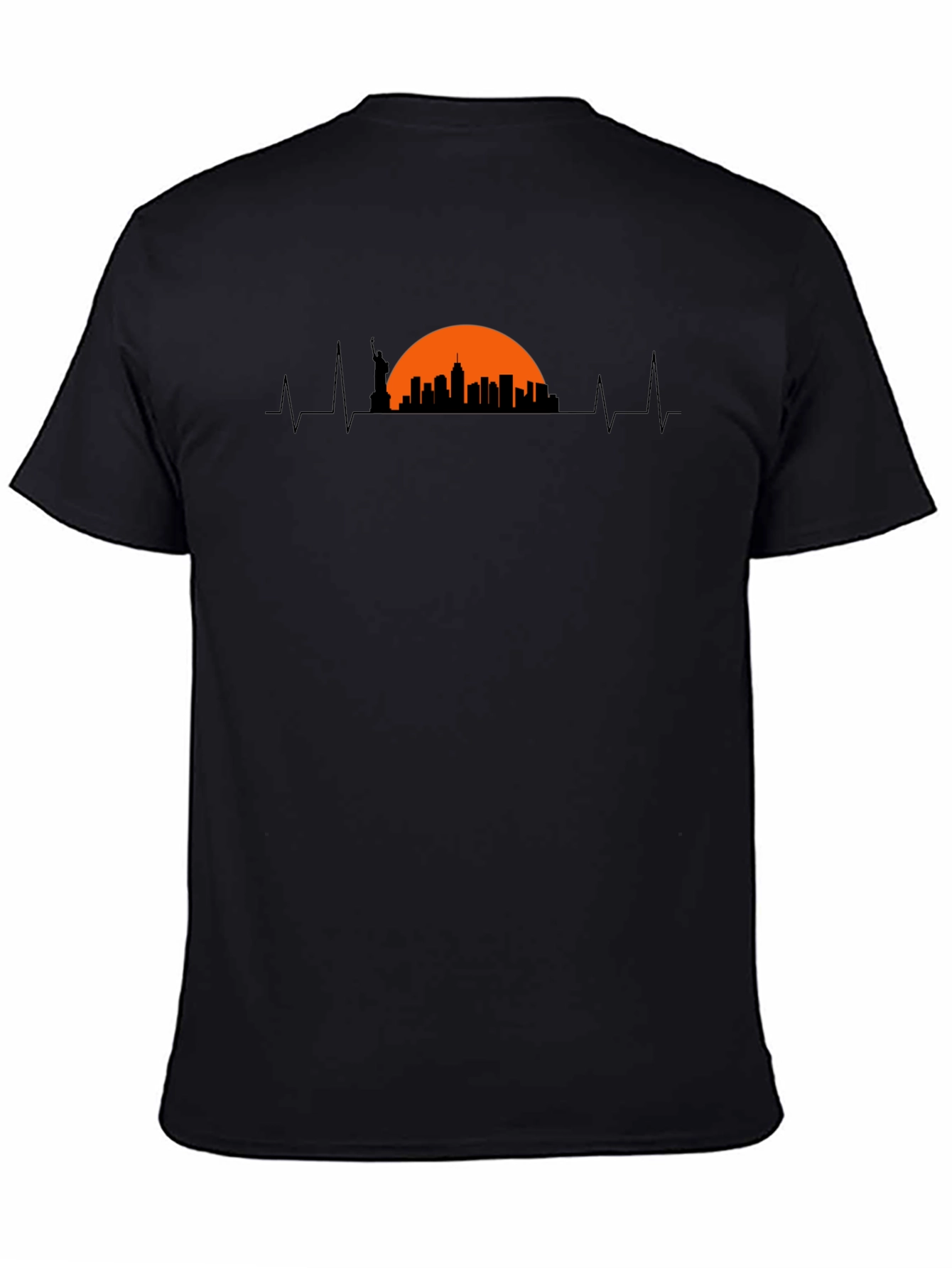Black NYC Skyline Pulse Graphic Tee view 4