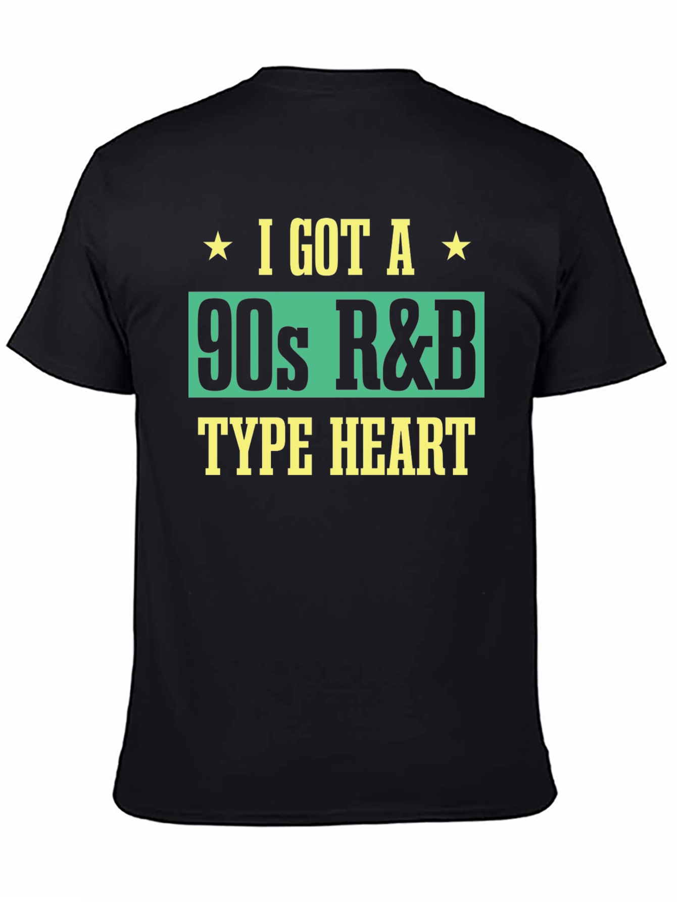 Black 90s R&B Type Heart Graphic Tee view 4