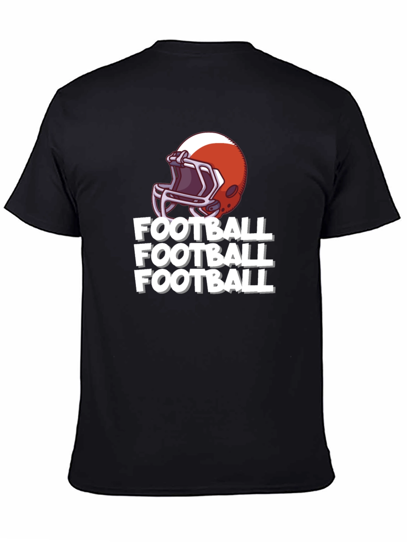 Black Football Helmet T-Shirt view 4