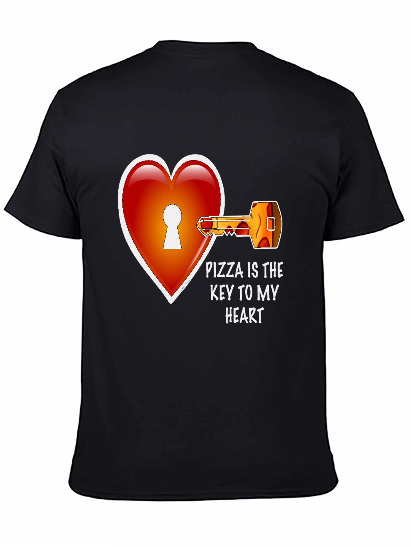 Black Pizza Key to My Heart Graphic Tee view 4