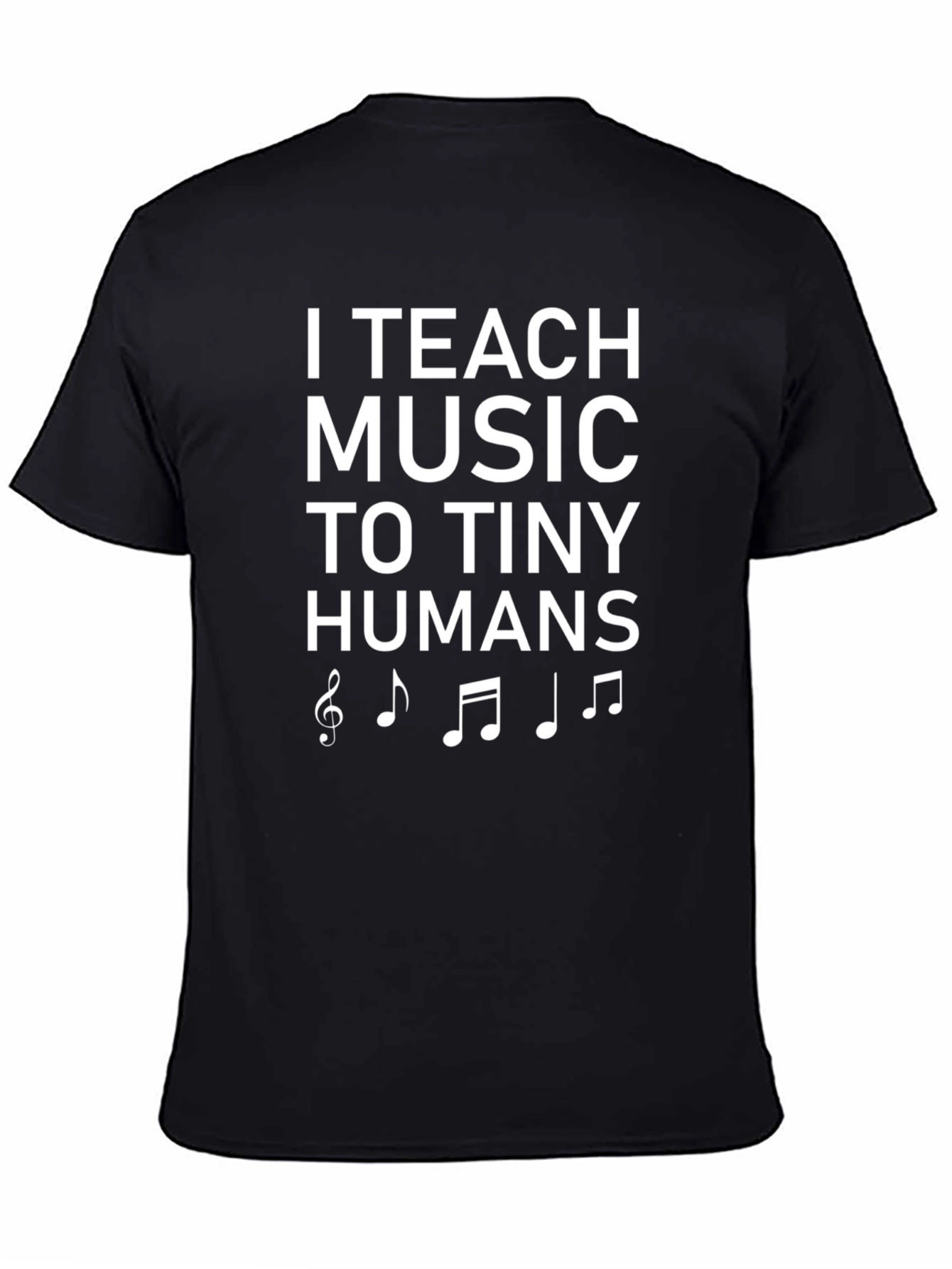 Black I Teach Music T-Shirt - Musician Teacher Tee view 4