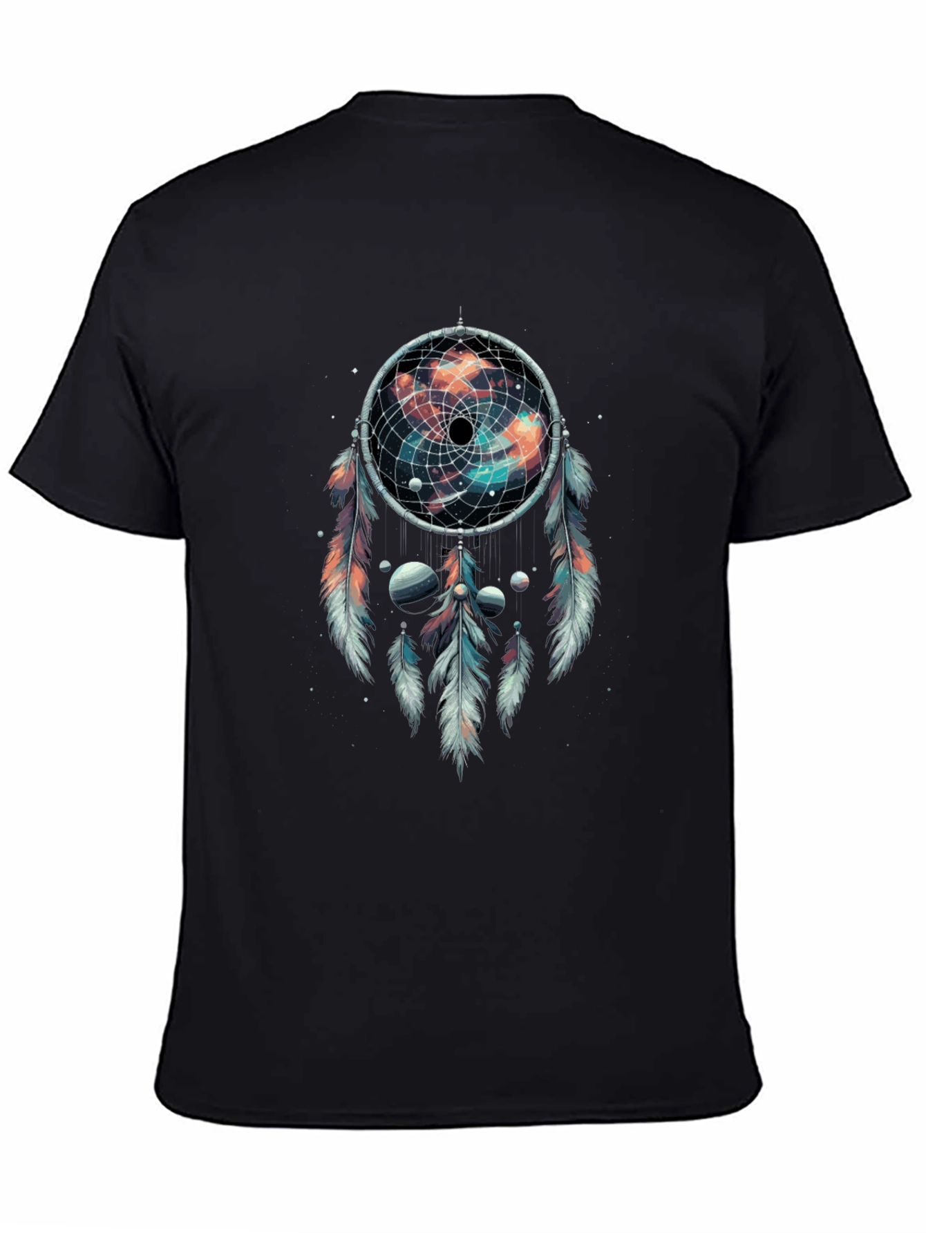 Black Cosmic Dreamcatcher Graphic T-Shirt view 4