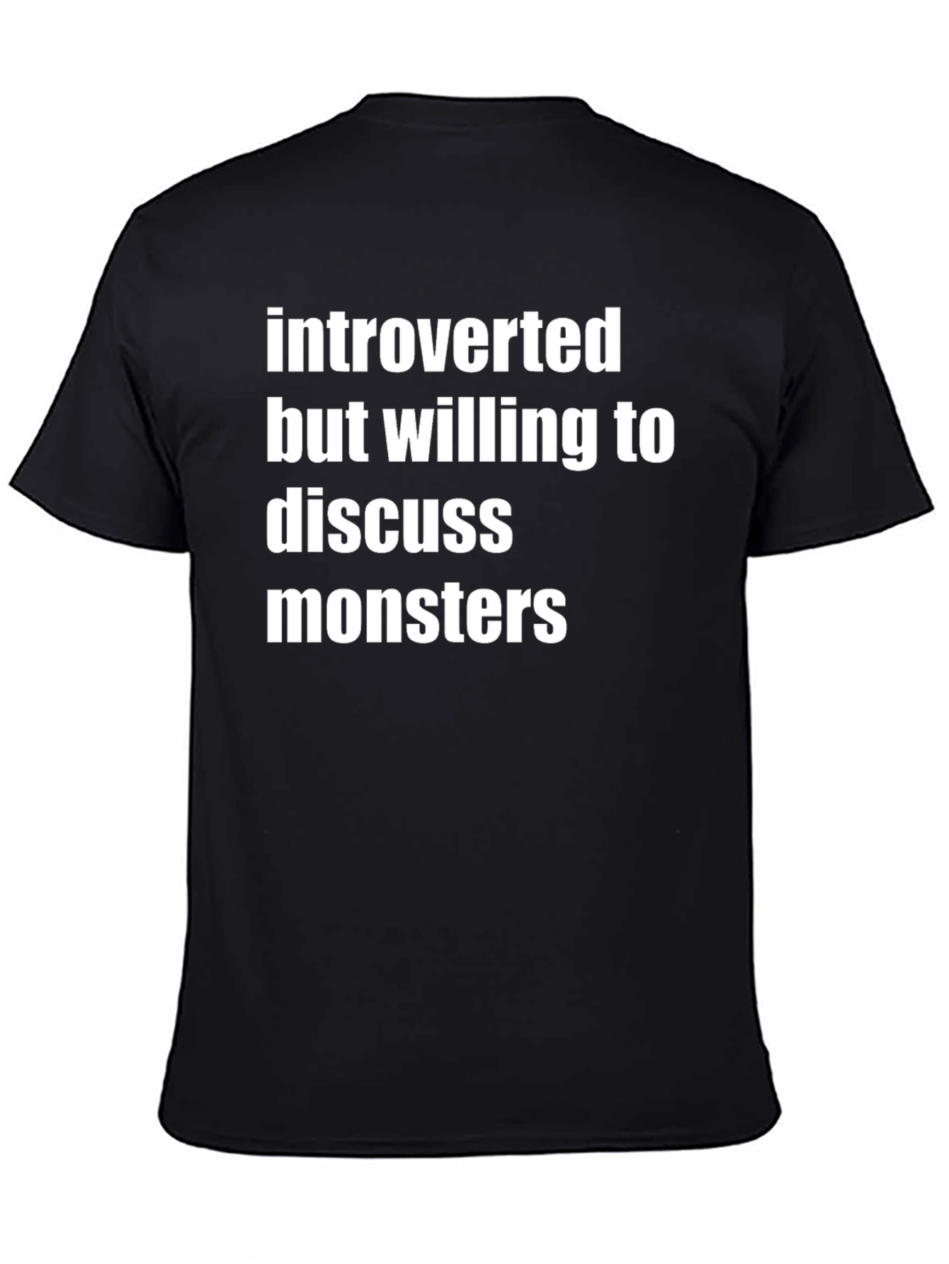 Black Introverted Monster Discussion T-Shirt view 4