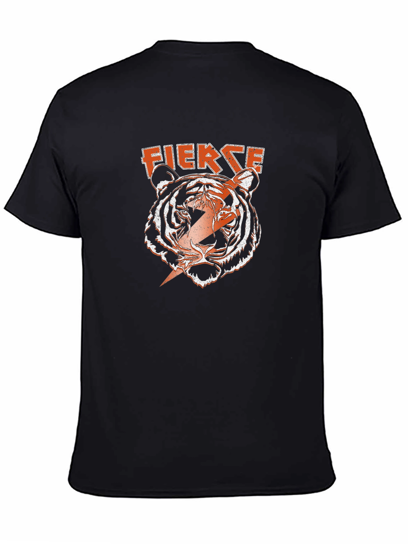 Black Fierce Tiger Graphic Tee - Bold Lightning Design view 4