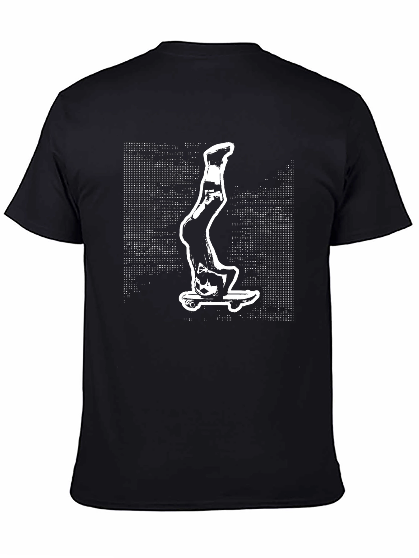 Black Skateboard Headstand Graphic Tee - Black view 4