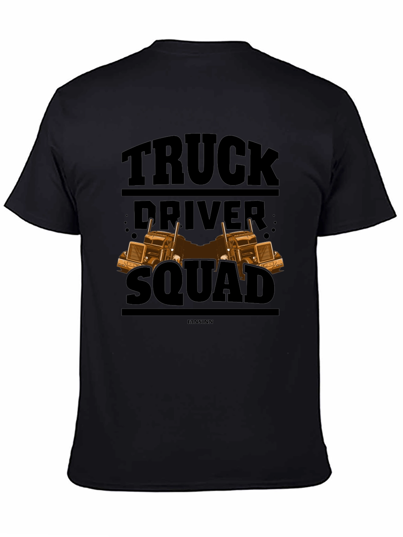 Black Truck Driver Squad Black T-Shirt view 4