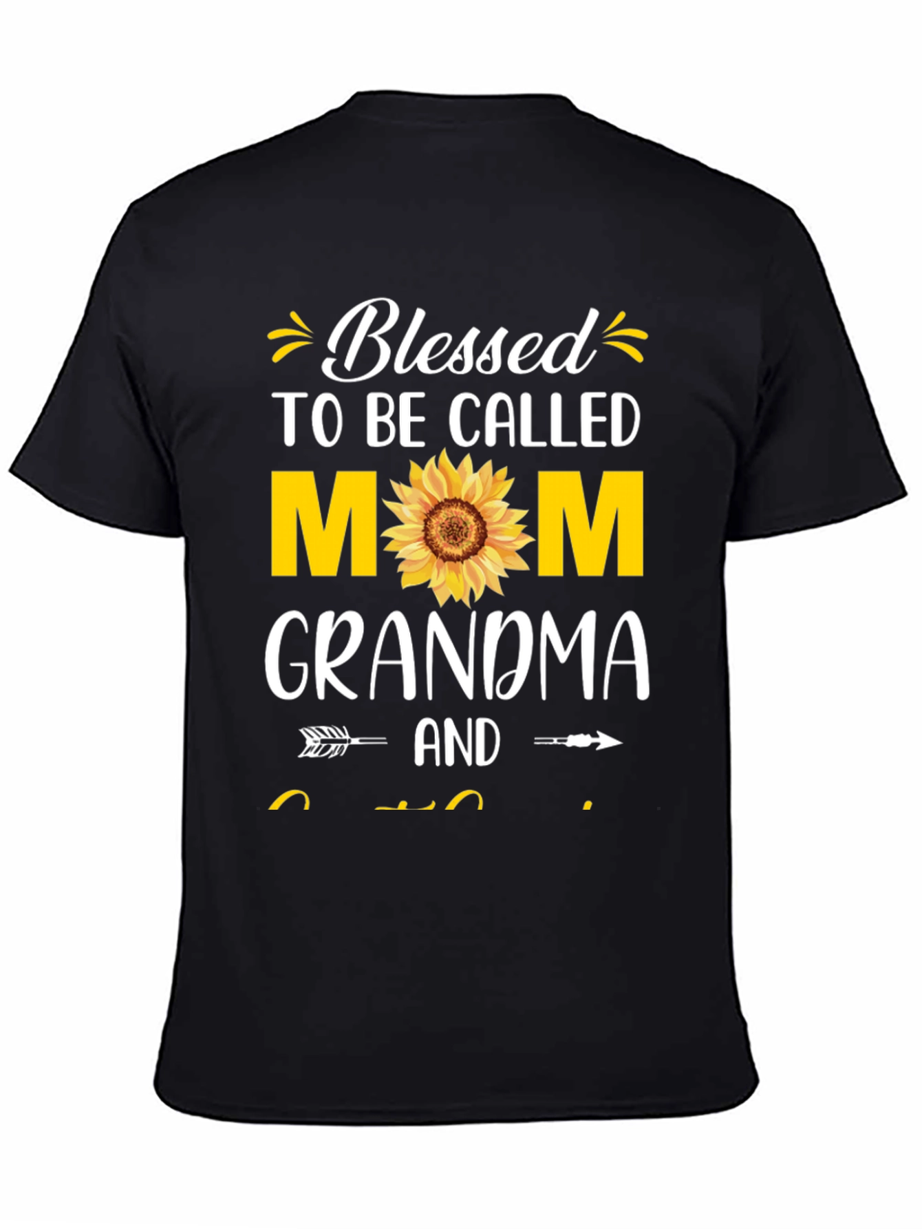 Black Blessed Mom Grandma T-Shirt view 4