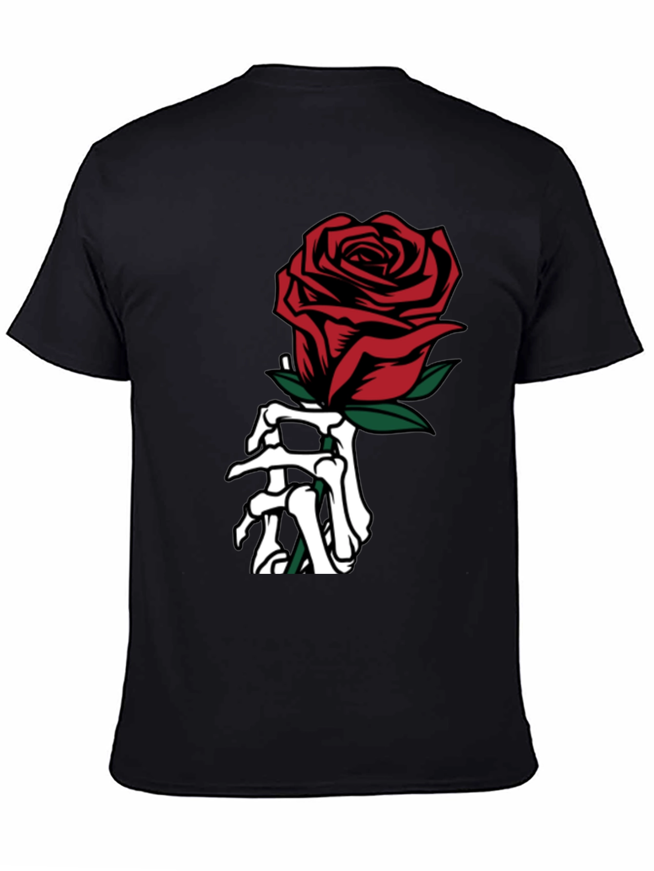 Black Rose & Bones Graphic Tee - Gothic Style view 4
