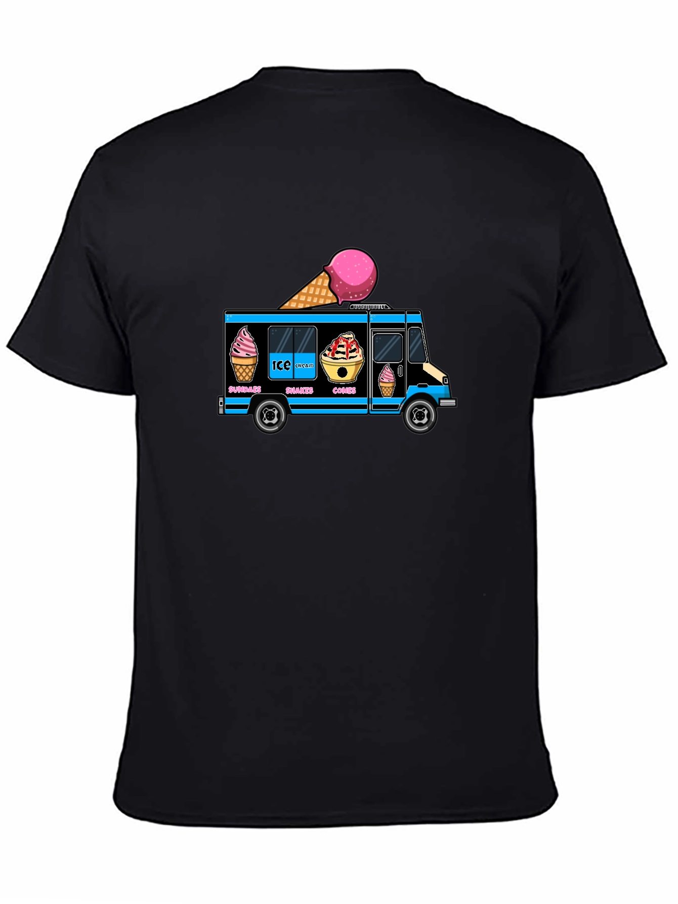 Black Ice Cream Truck Graphic Tee view 4