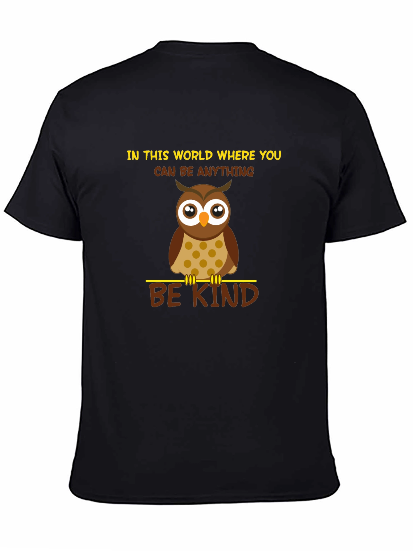 Black Be Kind Owl Graphic T-Shirt - Black view 4