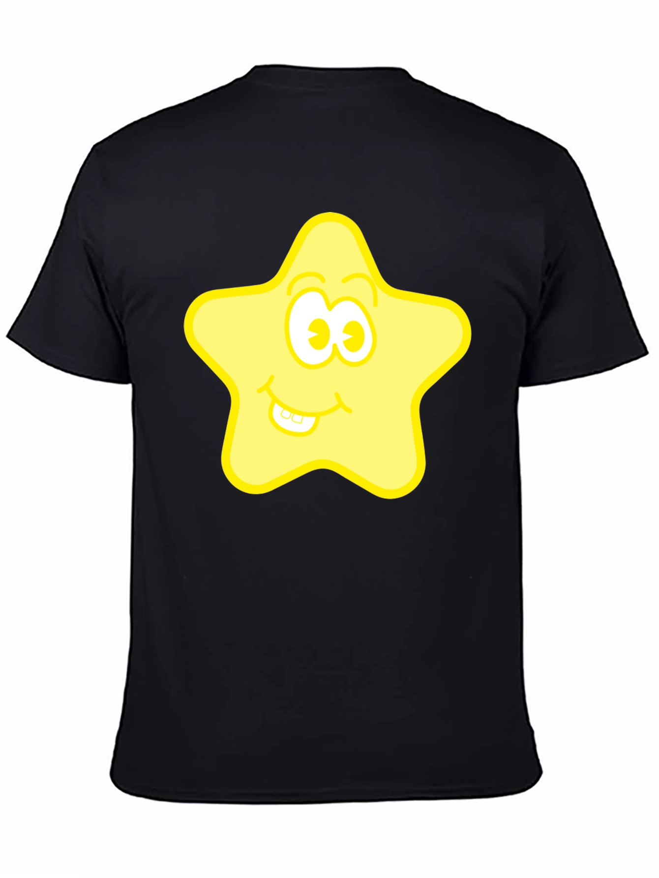 Black Funny Star Graphic Tee - Black view 4