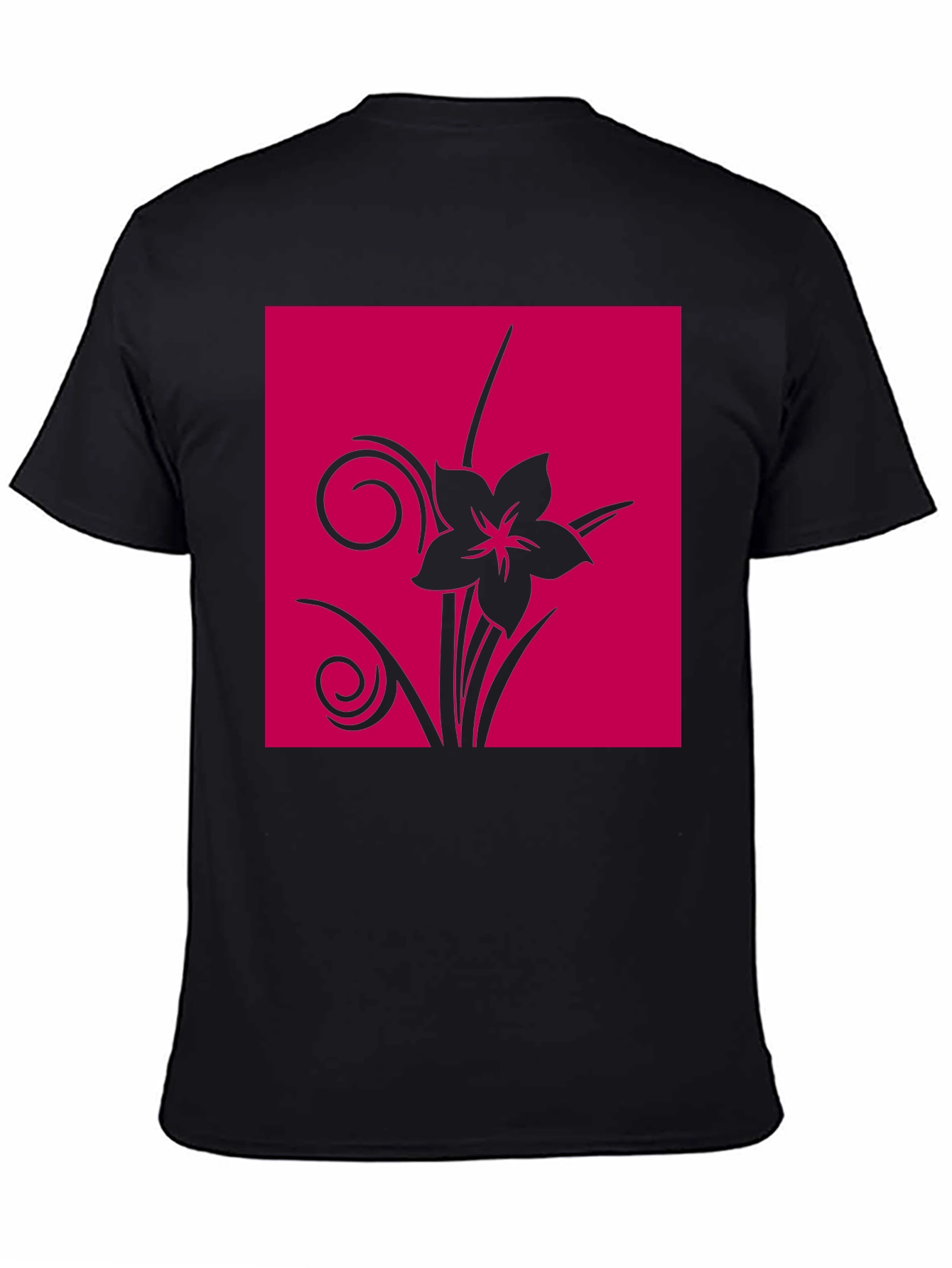 Black Floral Graphic Tee - Black view 4