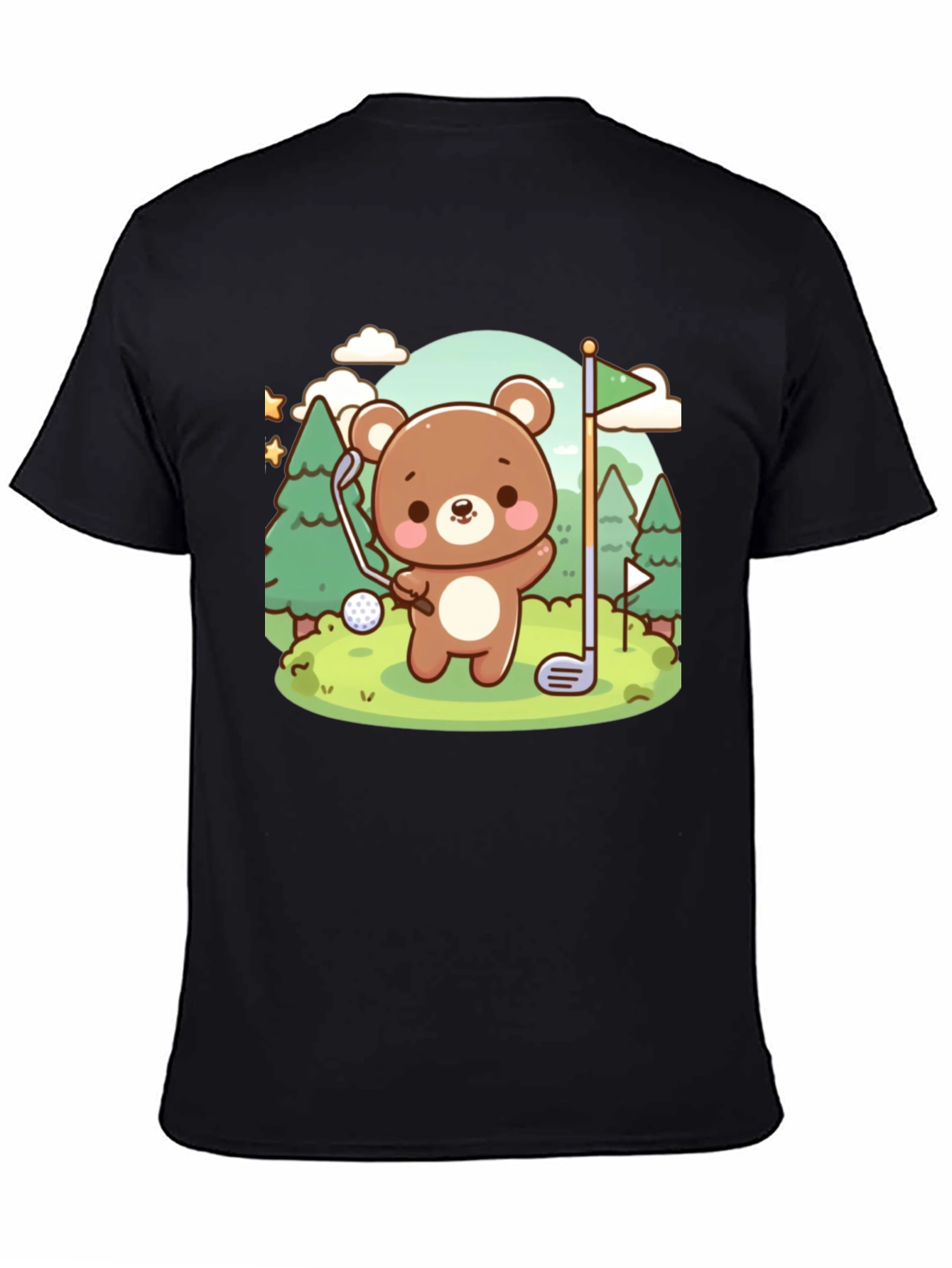 Black Golfing Bear Graphic Tee - Cute & Comfy view 4
