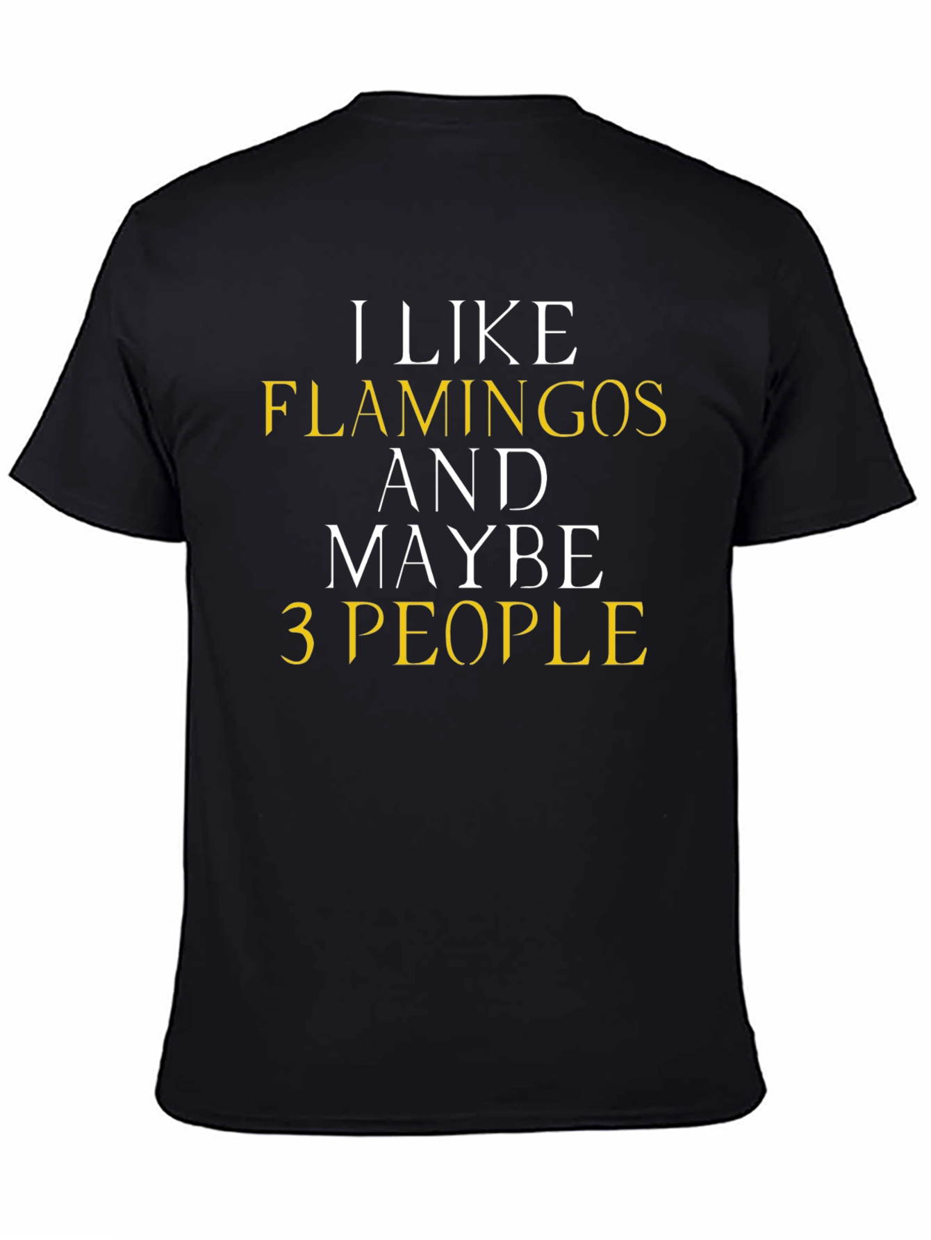 Black Funny Flamingo T-Shirt - I Like Flamingos & Maybe 3 People view 4