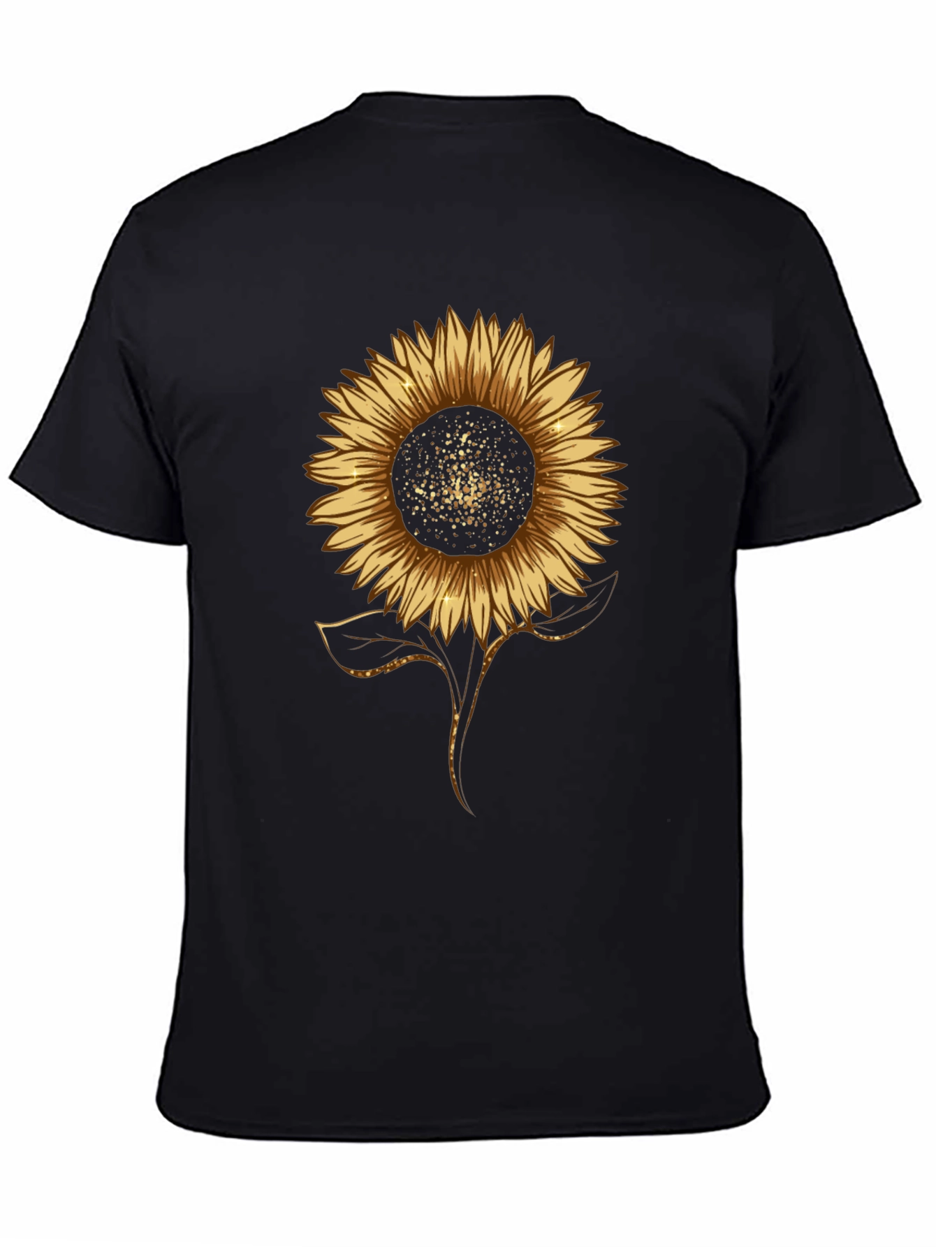 Black Sunflower Graphic Print Black T-Shirt view 4