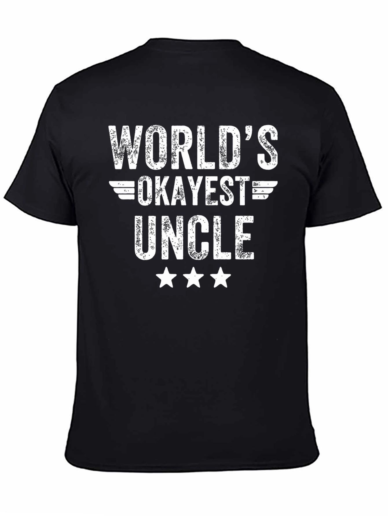 Black World's Okayest Uncle Black T-Shirt view 4