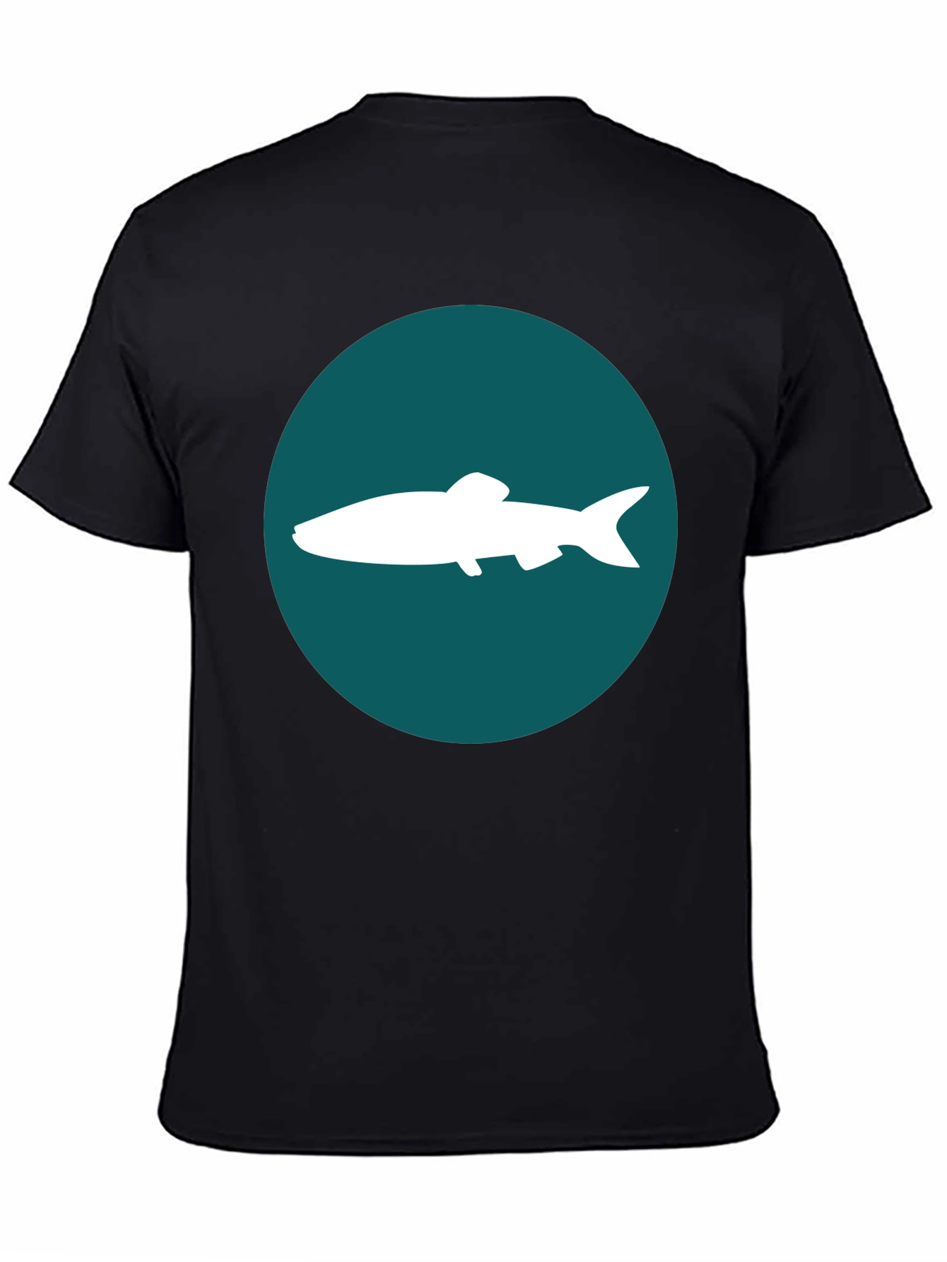 Black Fish Graphic Tee - Black Cotton Blend Casual Shirt view 4