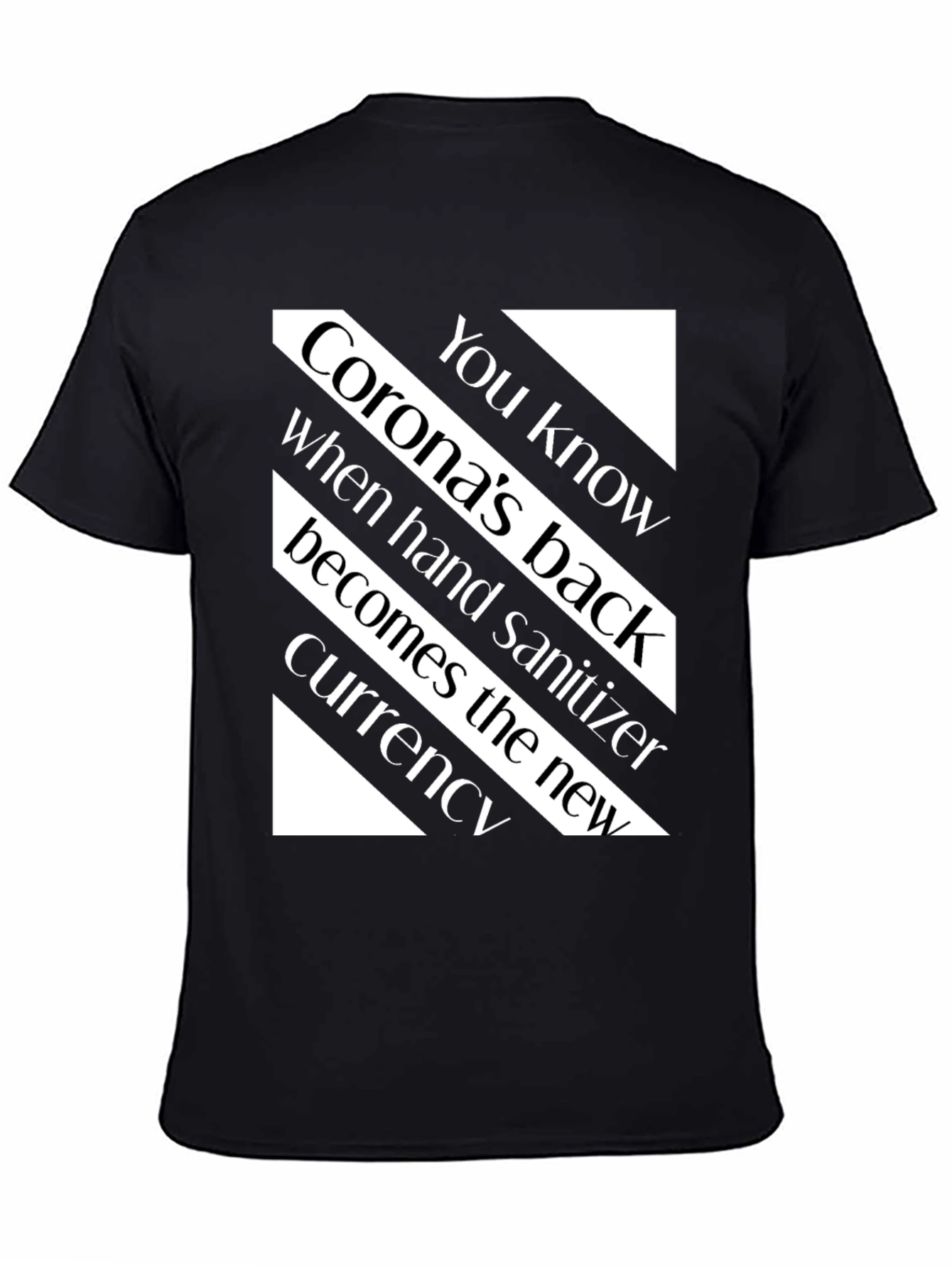 Black Novelty Slogan T-Shirt - Hand Sanitizer Currency Tee view 4