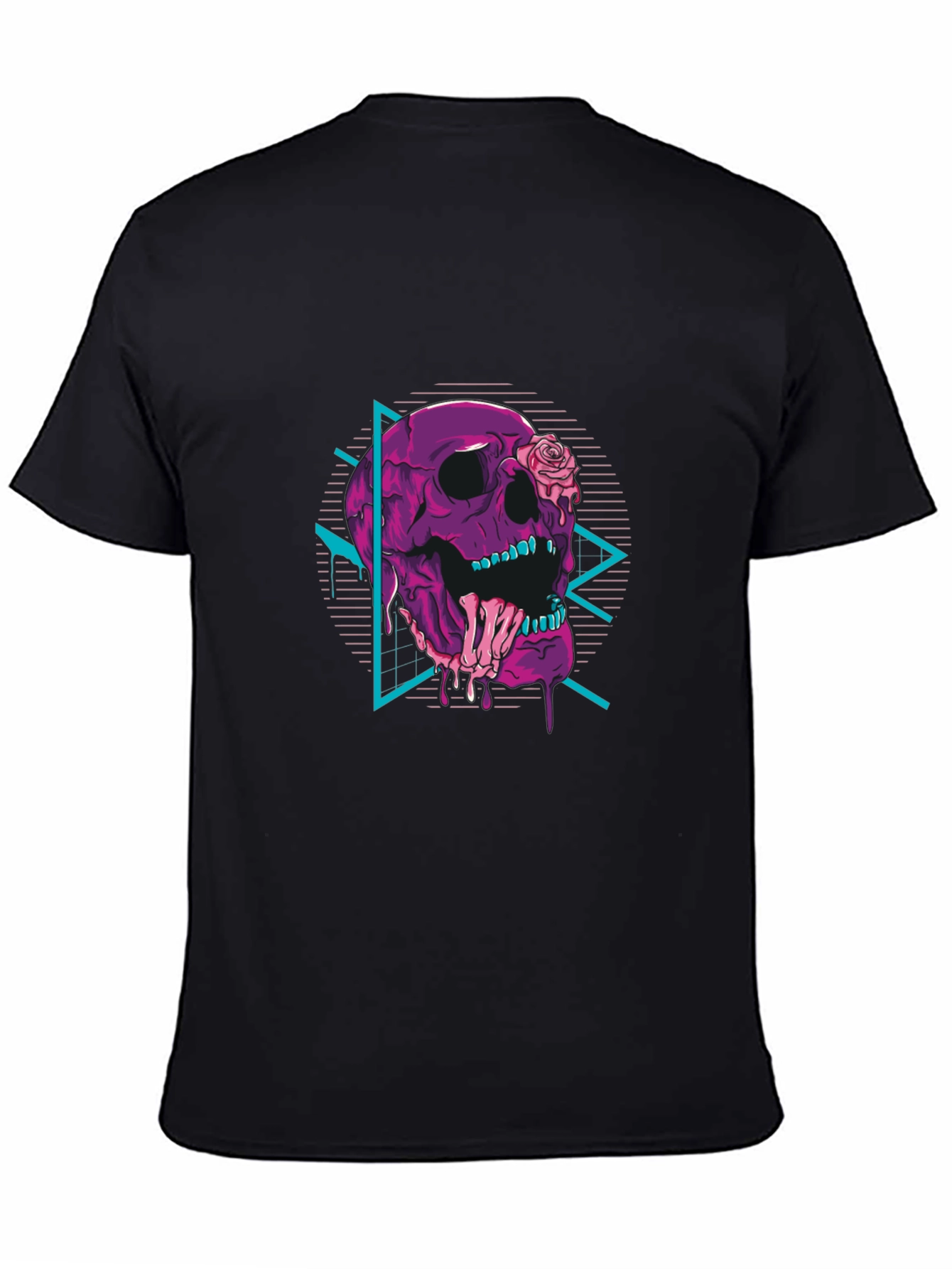 Black Skull & Rose Graphic Tee - Retro Vibes view 4