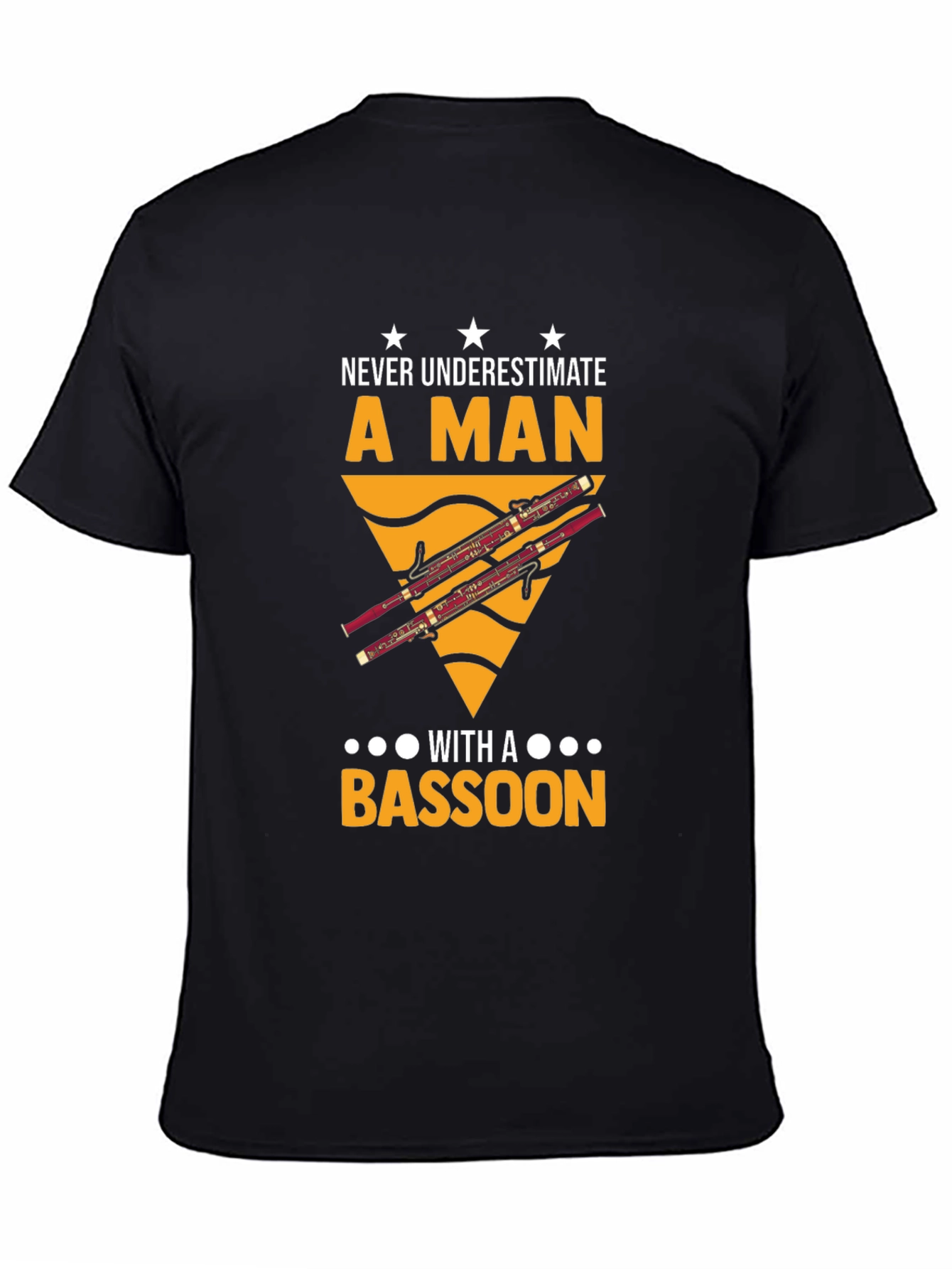 Black Never Underestimate a Man with a Bassoon T-Shirt view 4