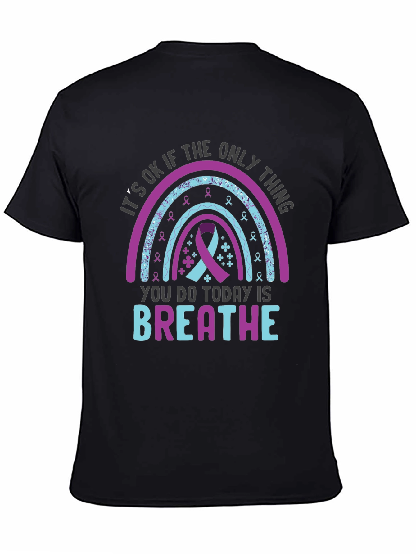 Black It's OK Breathe Graphic Tee view 4