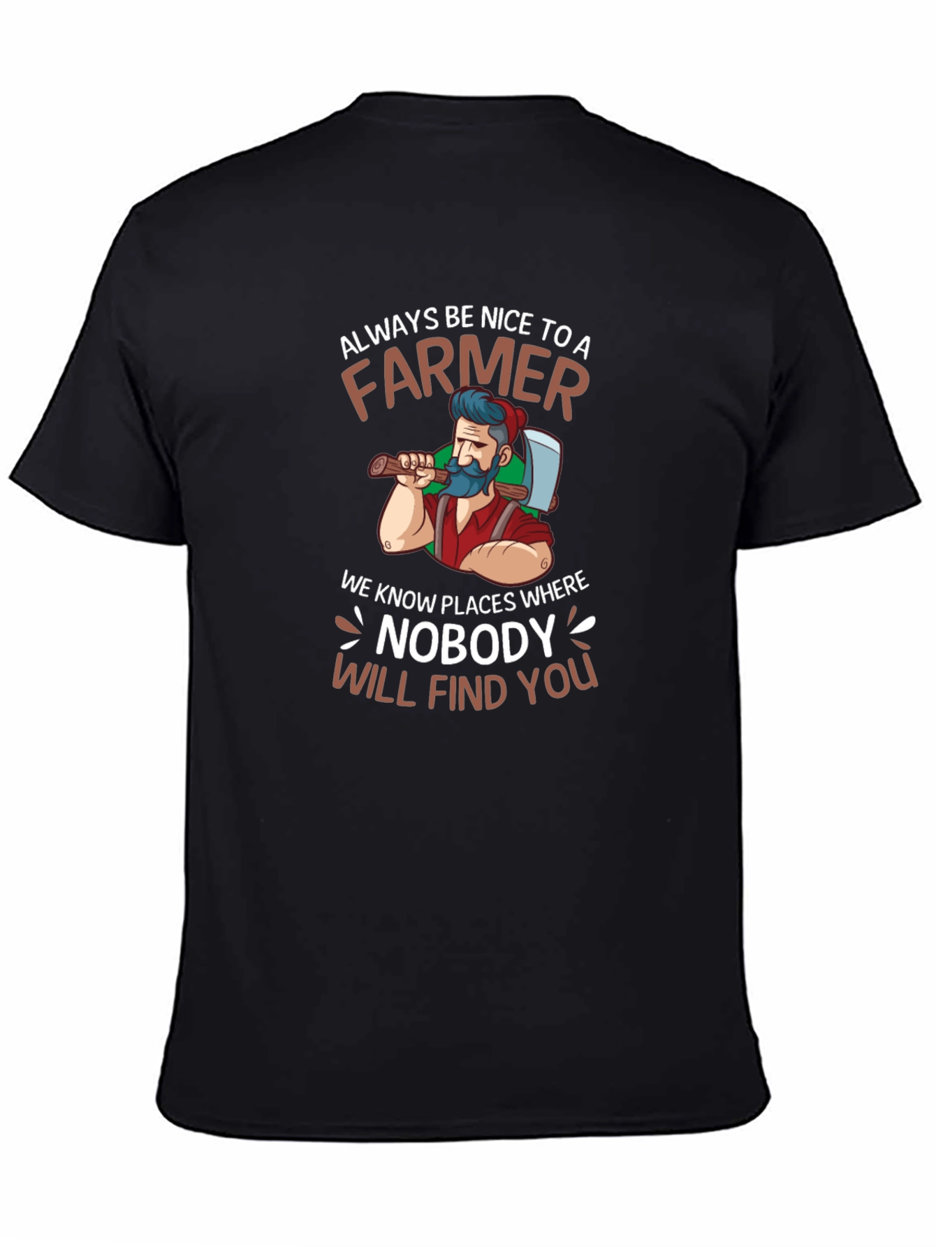 Black Always Be Nice Farmer Graphic T-Shirt view 4