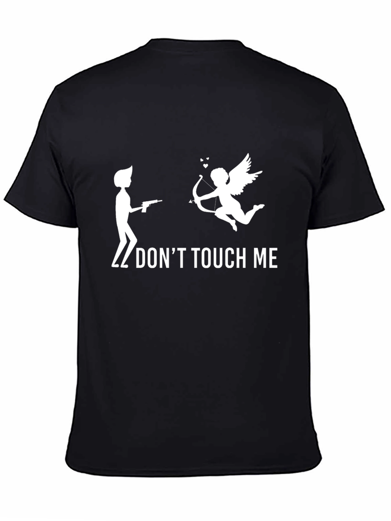 Black Don't Touch Me Graphic Tee - Funny Anti-Valentine's Day Shirt view 4