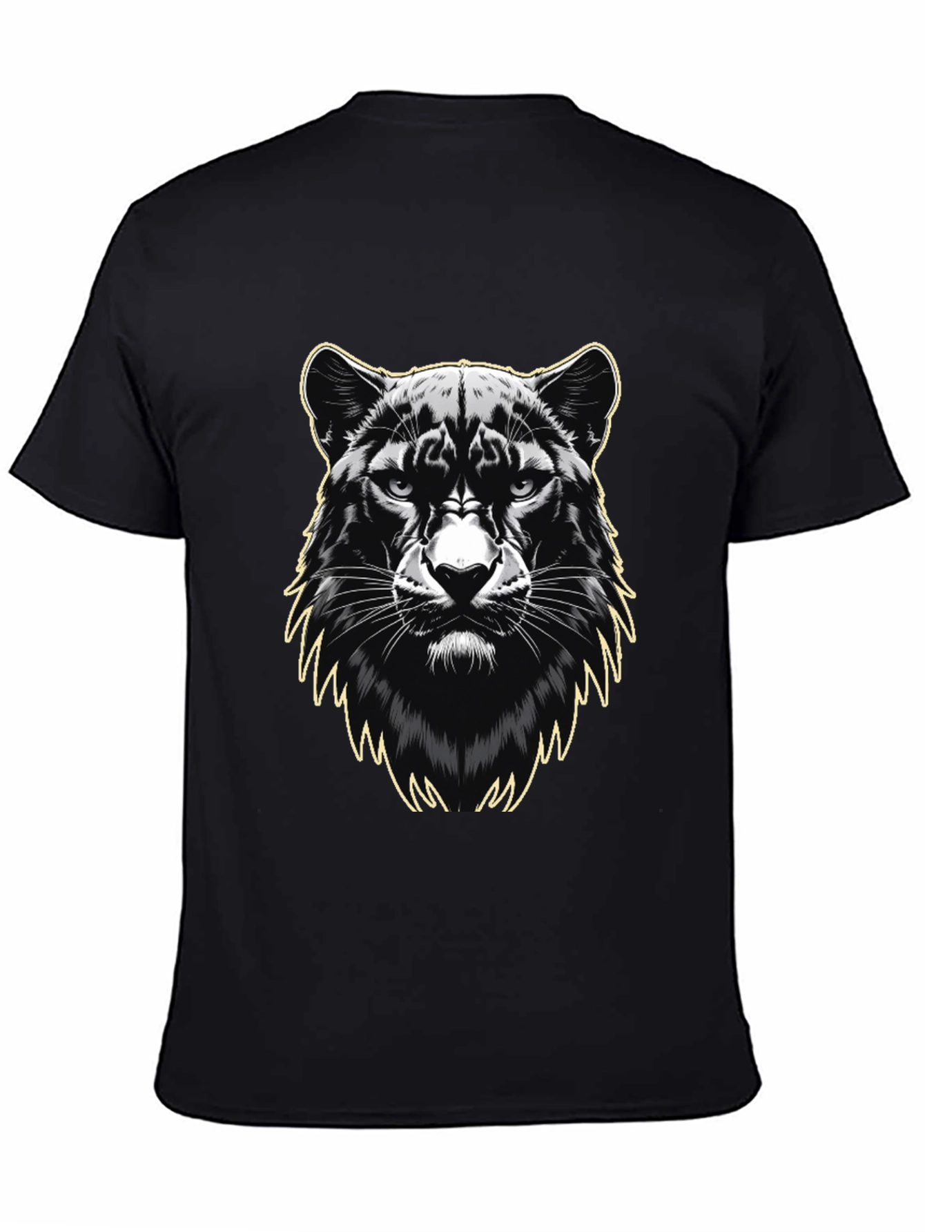 Black Black Panther Graphic Print Men's T-Shirt view 4