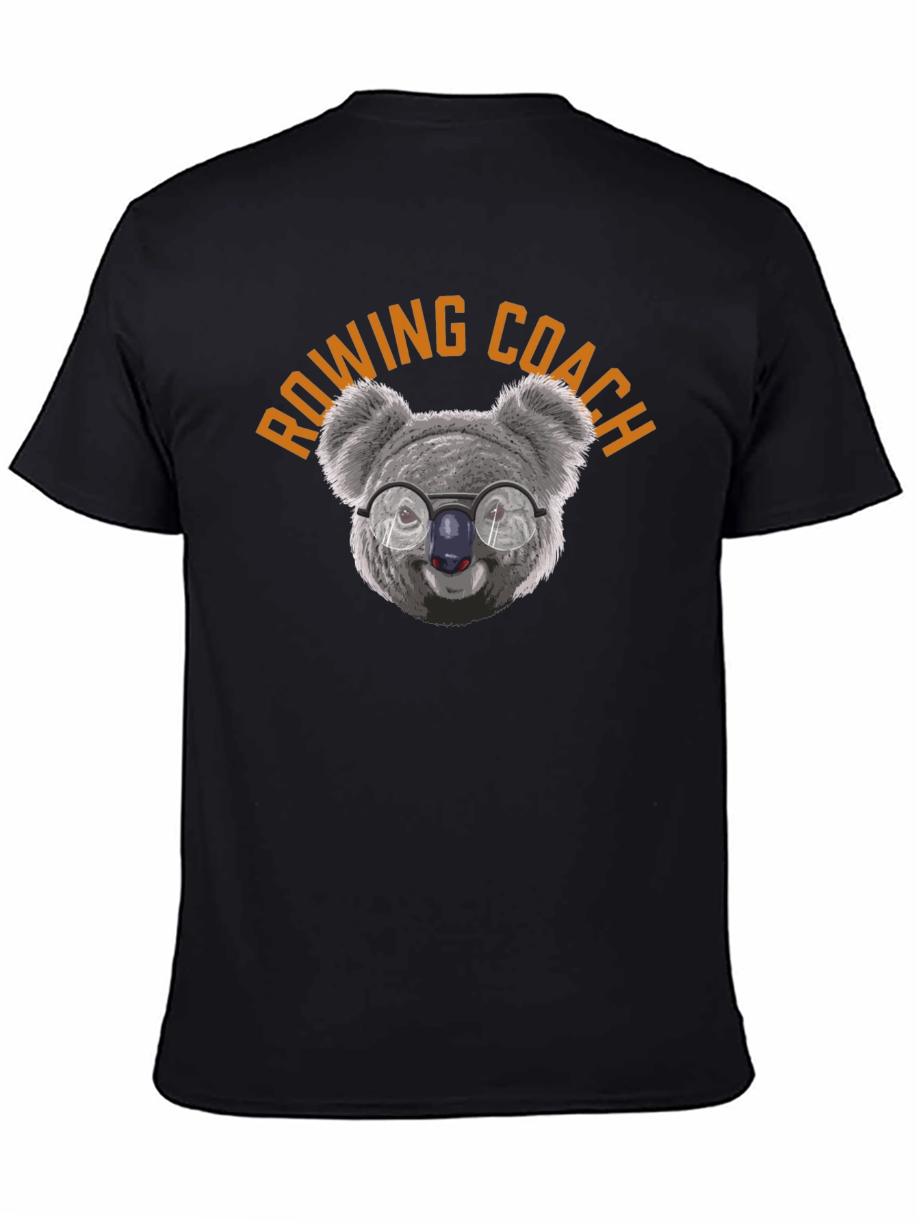 Black Rowing Coach Koala T-Shirt view 4