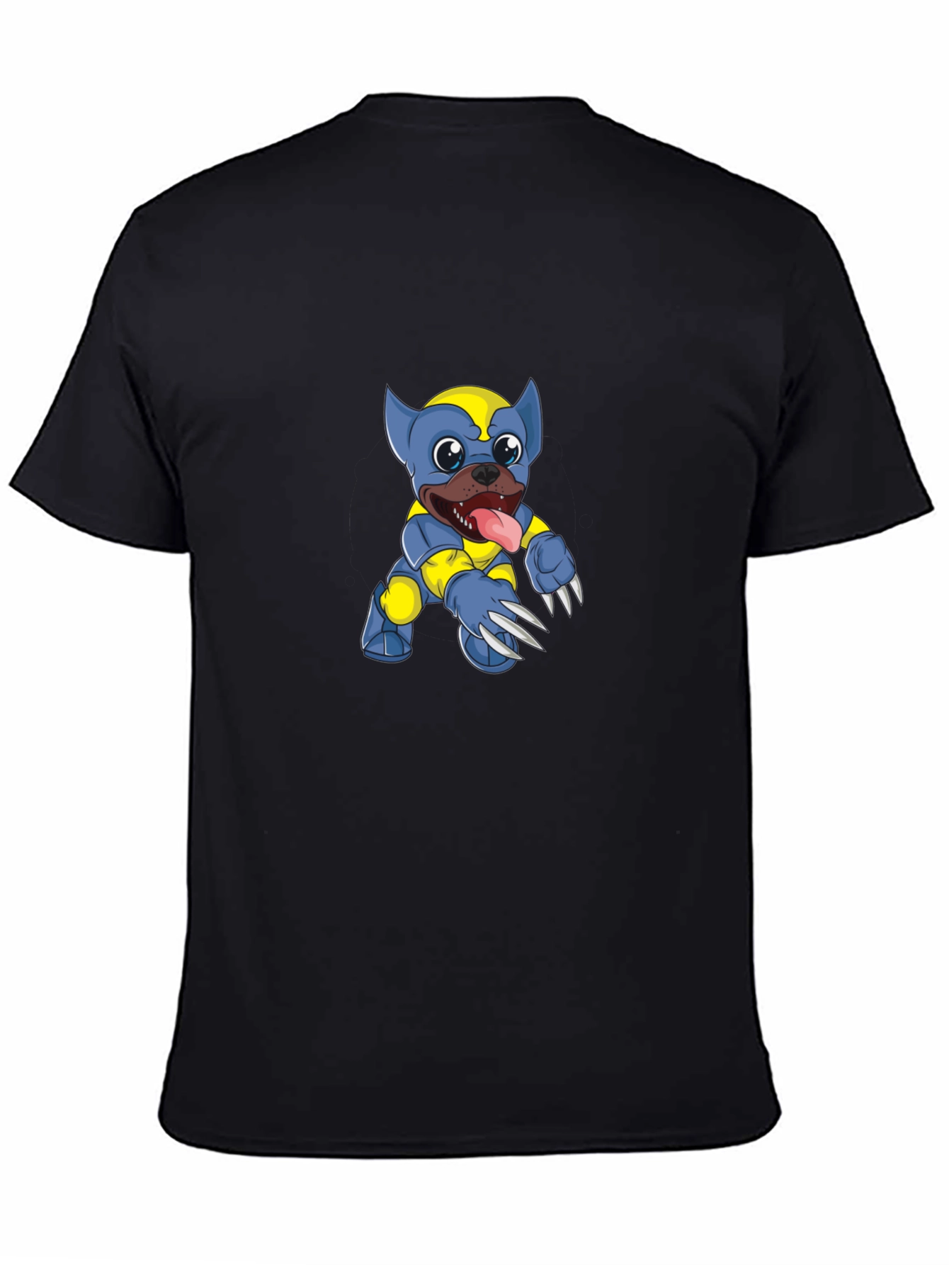 Black Wolverine Dog Graphic Black T-Shirt view 4