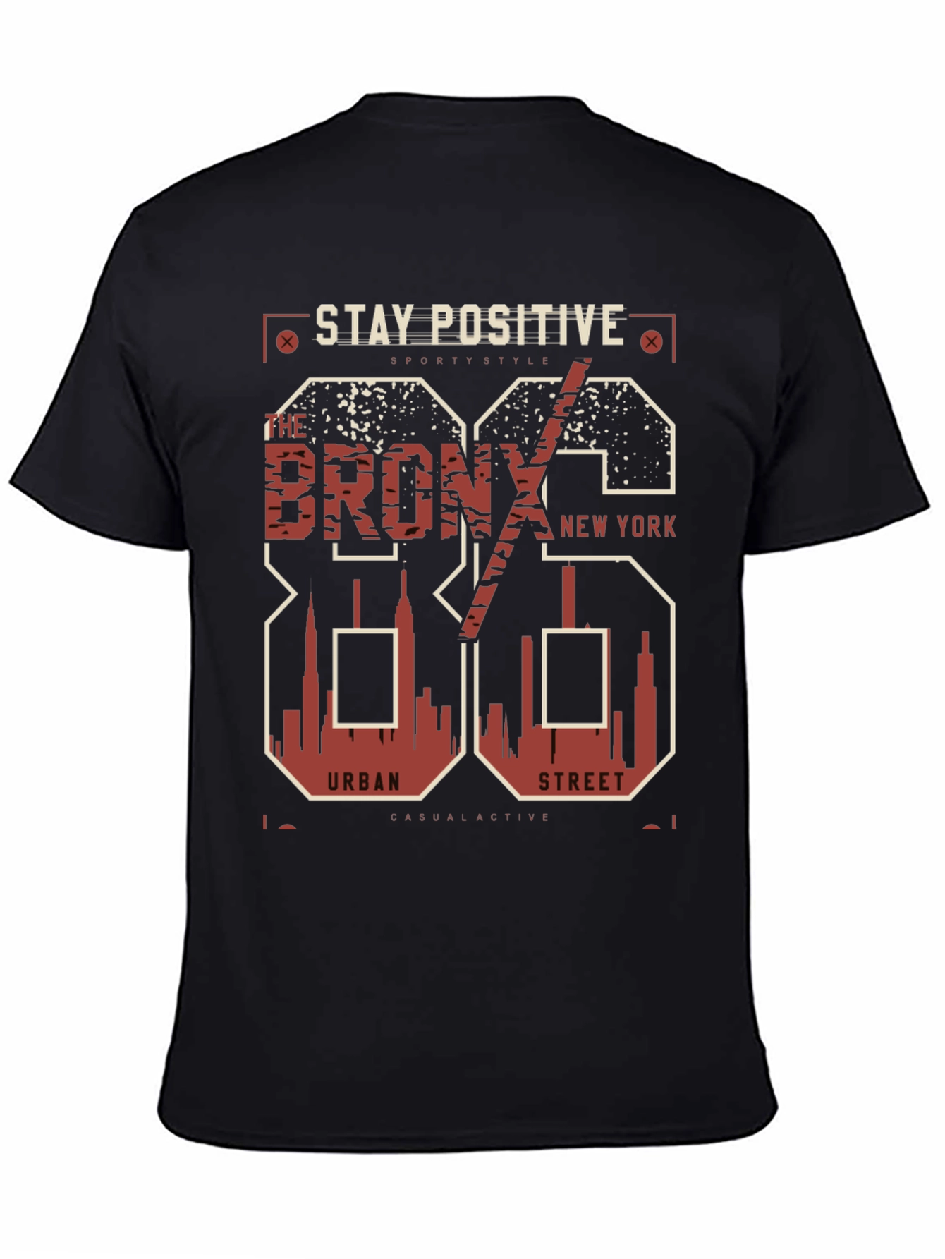 Black Stay Positive Bronx Graphic Tee view 4