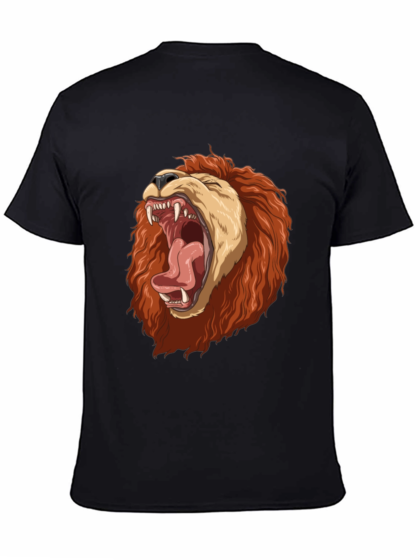 Black Lion Graphic Print T-Shirt - Black view 4