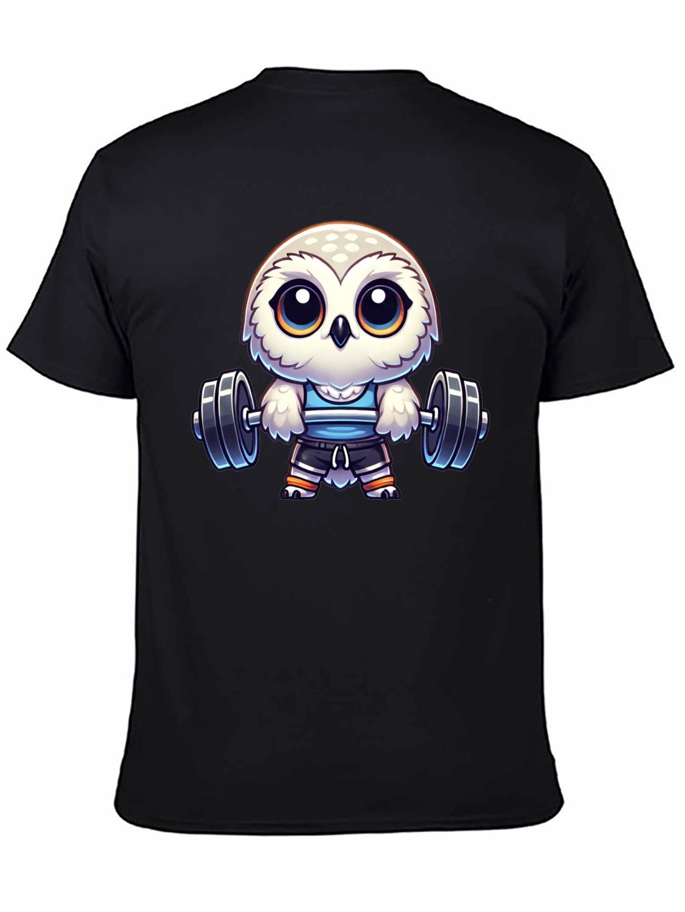 Black Workout Owl T-Shirt - Gym Animal Tee view 4