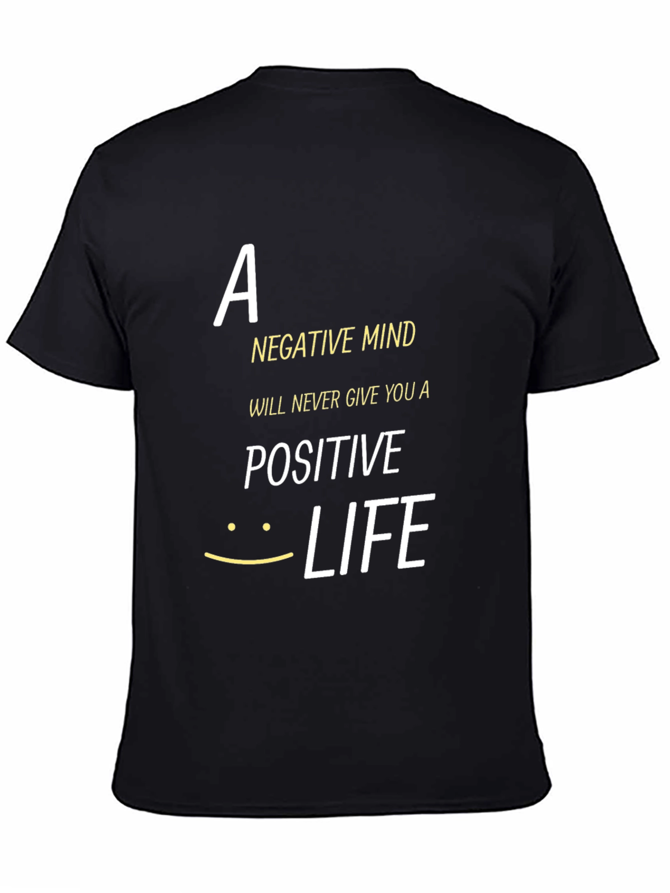 Black Inspirational Graphic Tee - Positive Life view 4