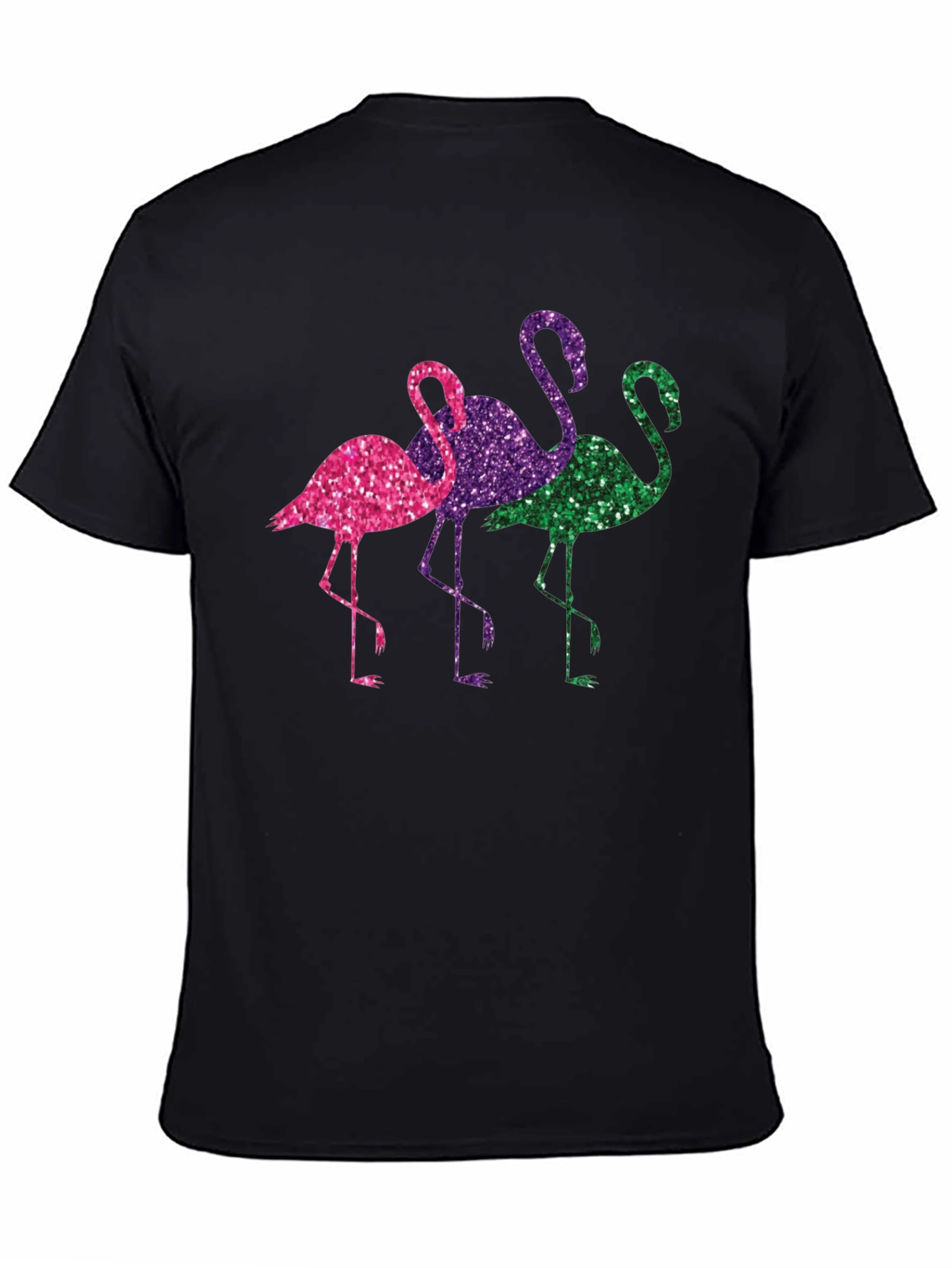 Black Glitter Flamingo T-Shirt - Fun & Unique Design view 4