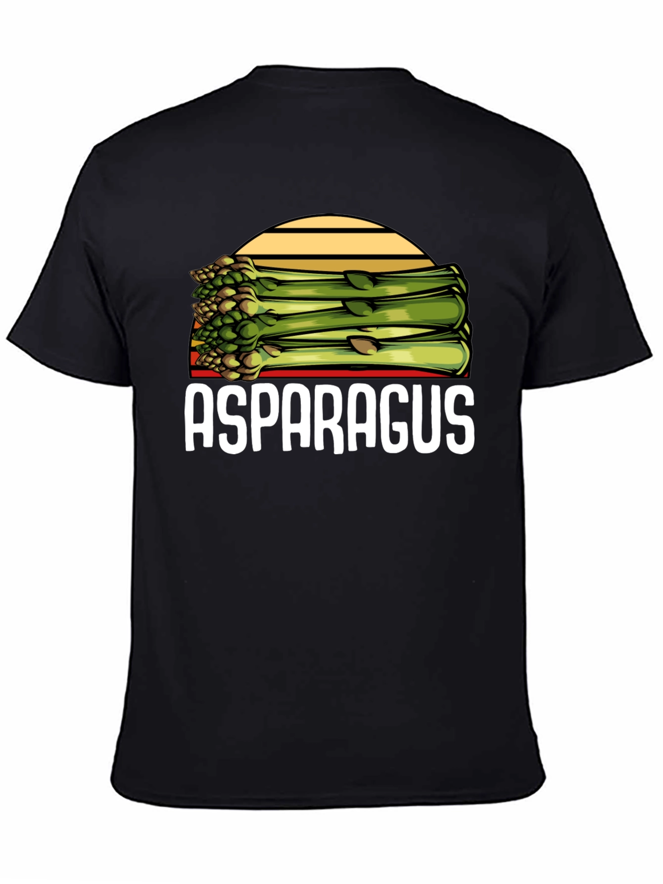Black Asparagus Graphic Tee - Funny Foodie T-Shirt view 4