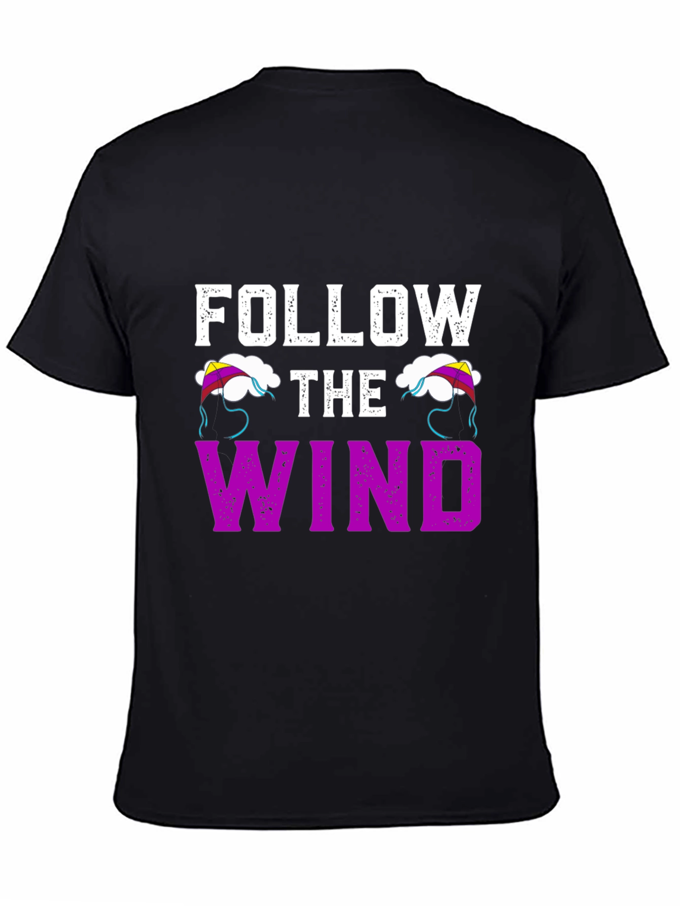 Black Follow the Wind Graphic T-Shirt - Black view 4