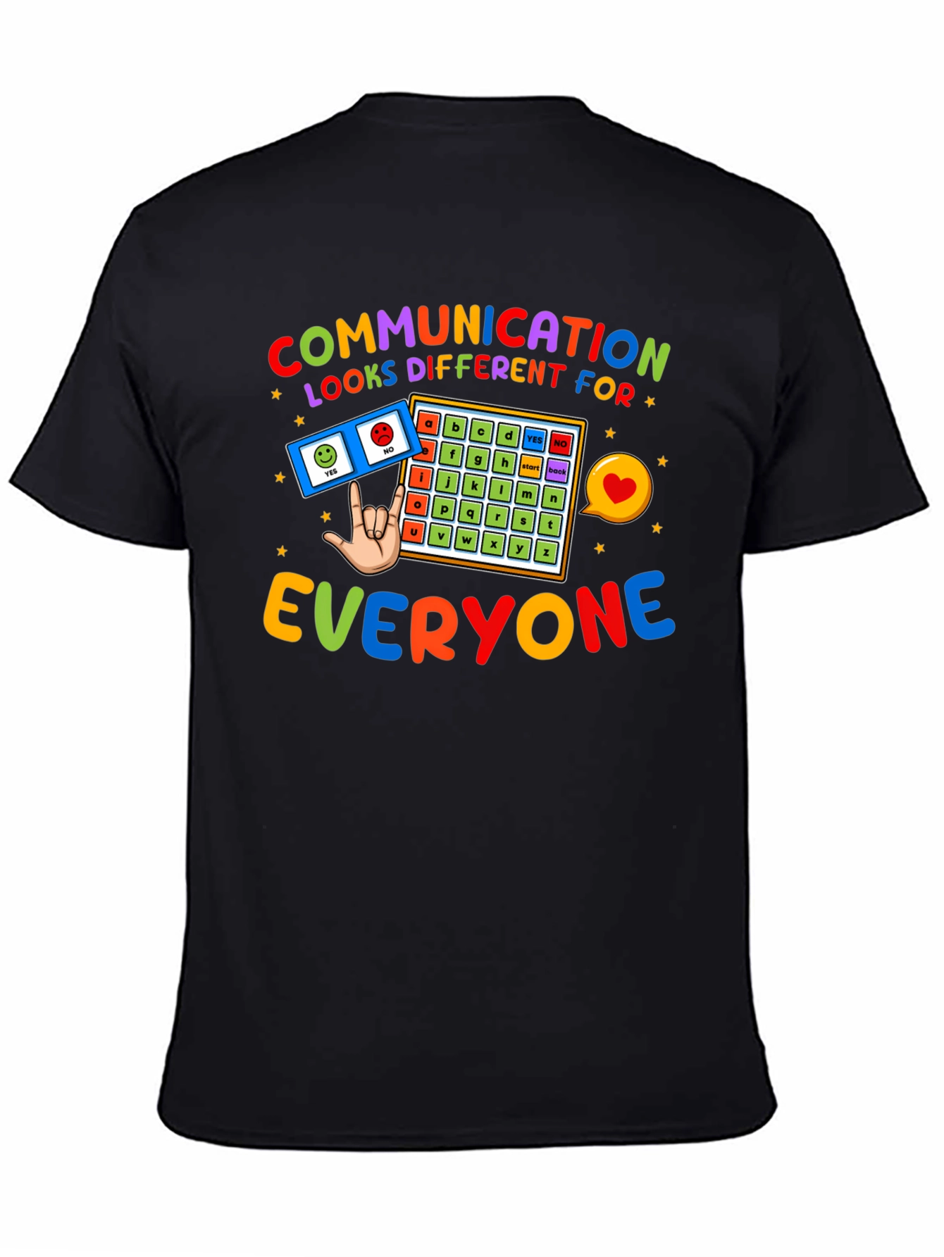 Black Communication Looks Different T-Shirt view 4