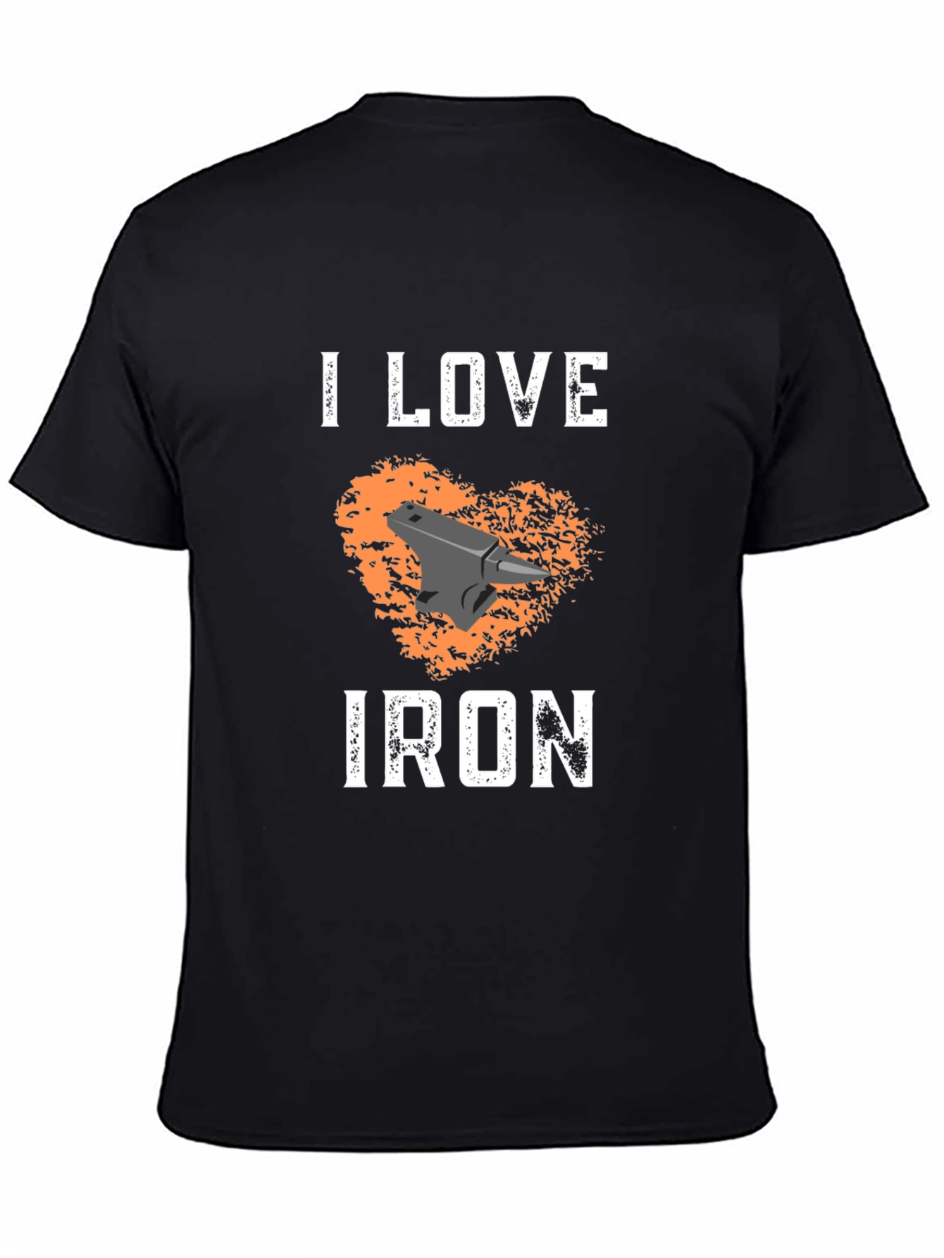 Black I Love Iron Black T-Shirt - Forging & Blacksmithing view 4