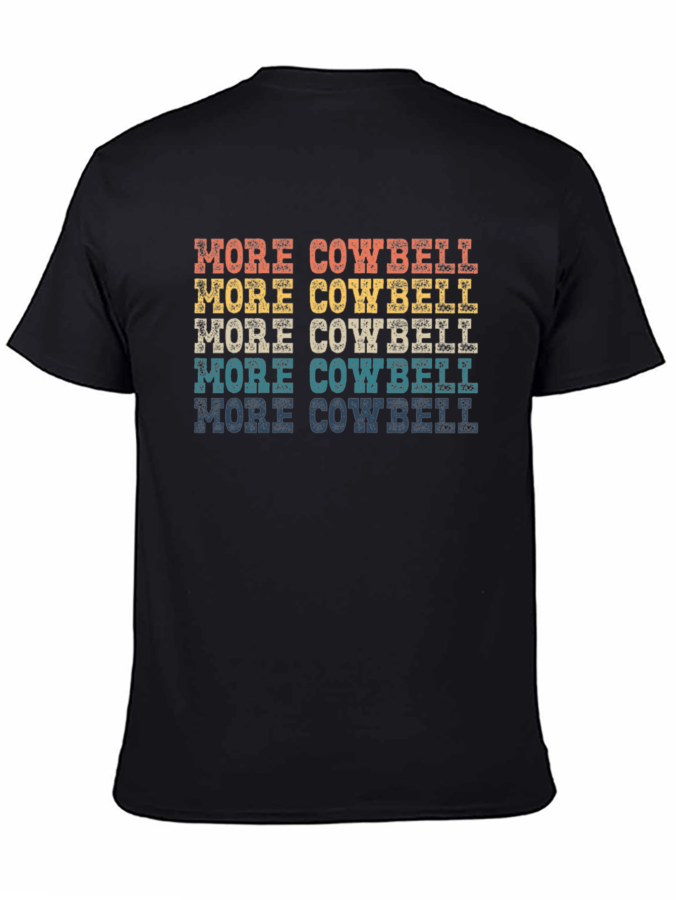 Black More Cowbell T-Shirt - Retro Design view 4
