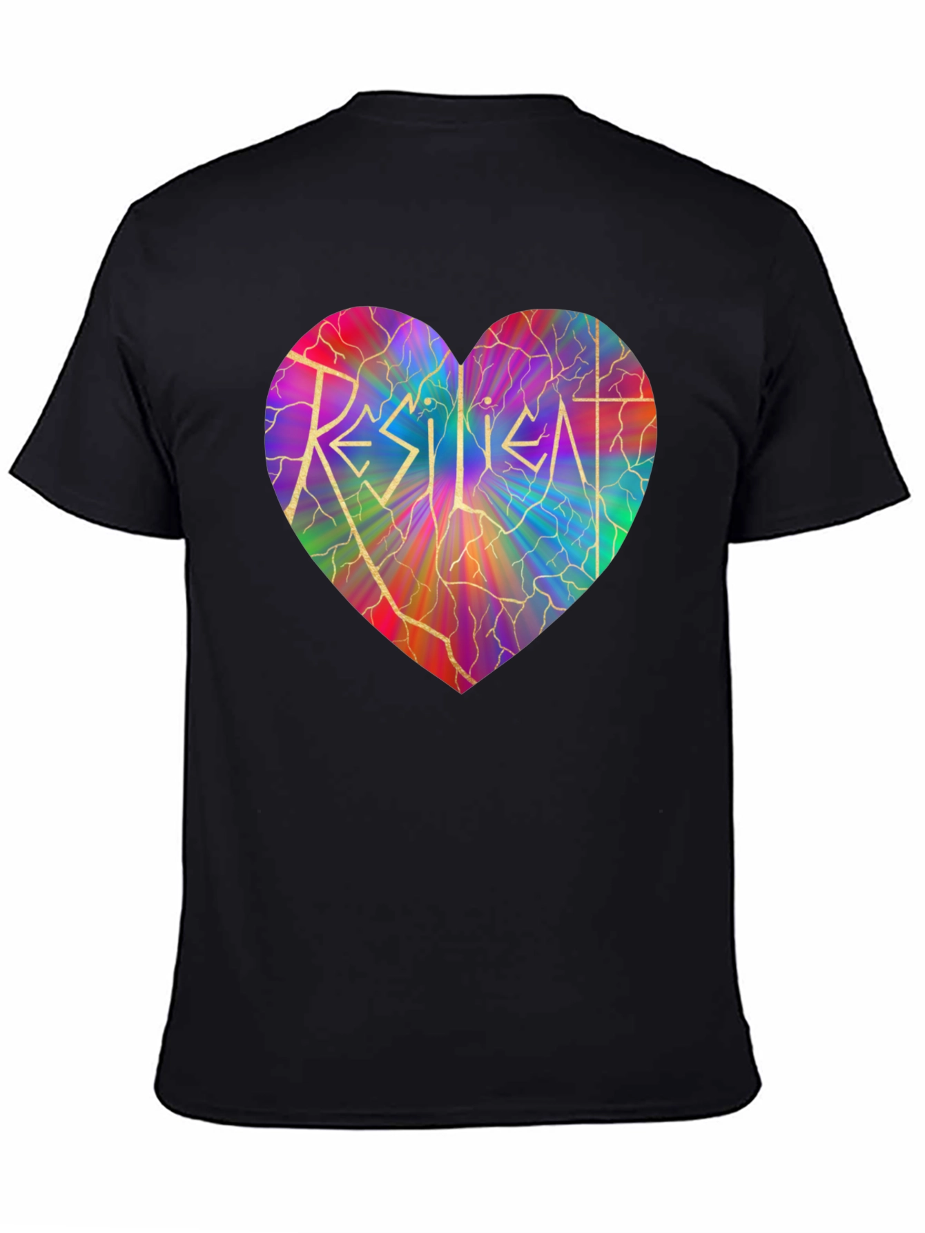 Black Resilient Heart Graphic T-Shirt - Stylish & Meaningful view 4