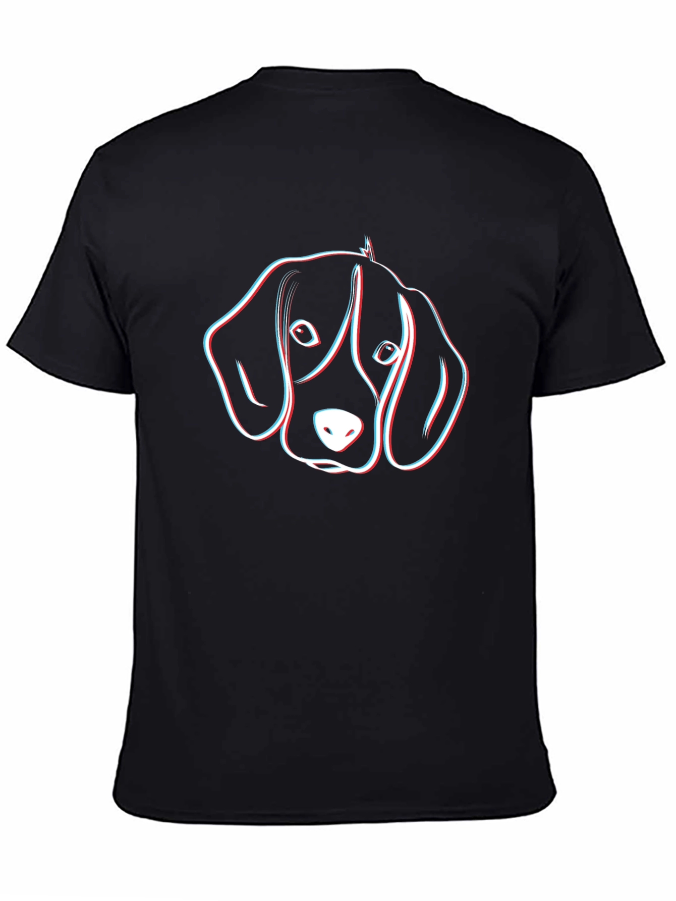 Black Dog Head Graphic Black T-Shirt view 4