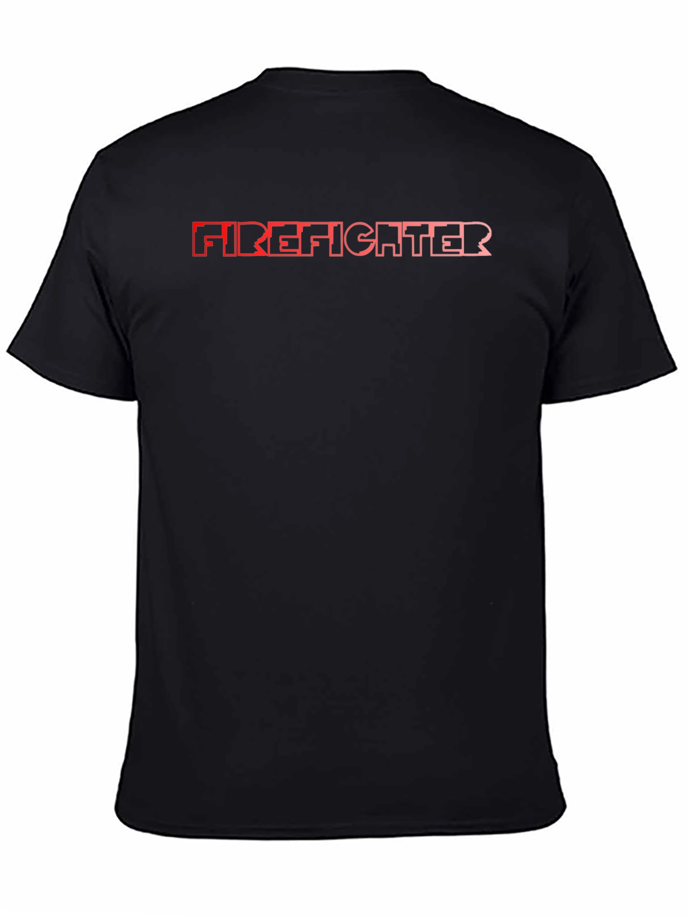 Black Firefighter Graphic Print Black T-Shirt view 4
