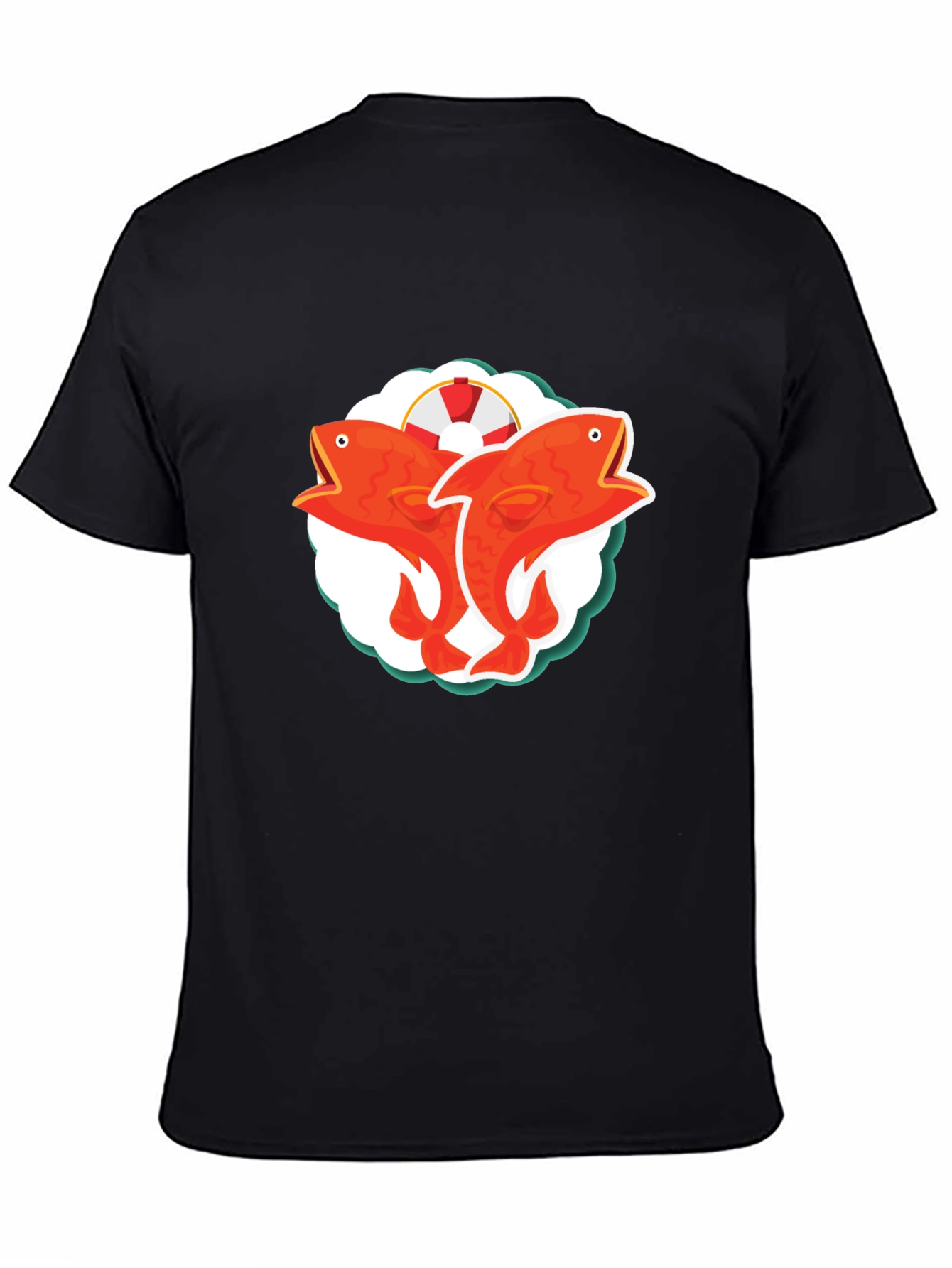 Black Red Fish Duo Graphic Tee - Black view 4