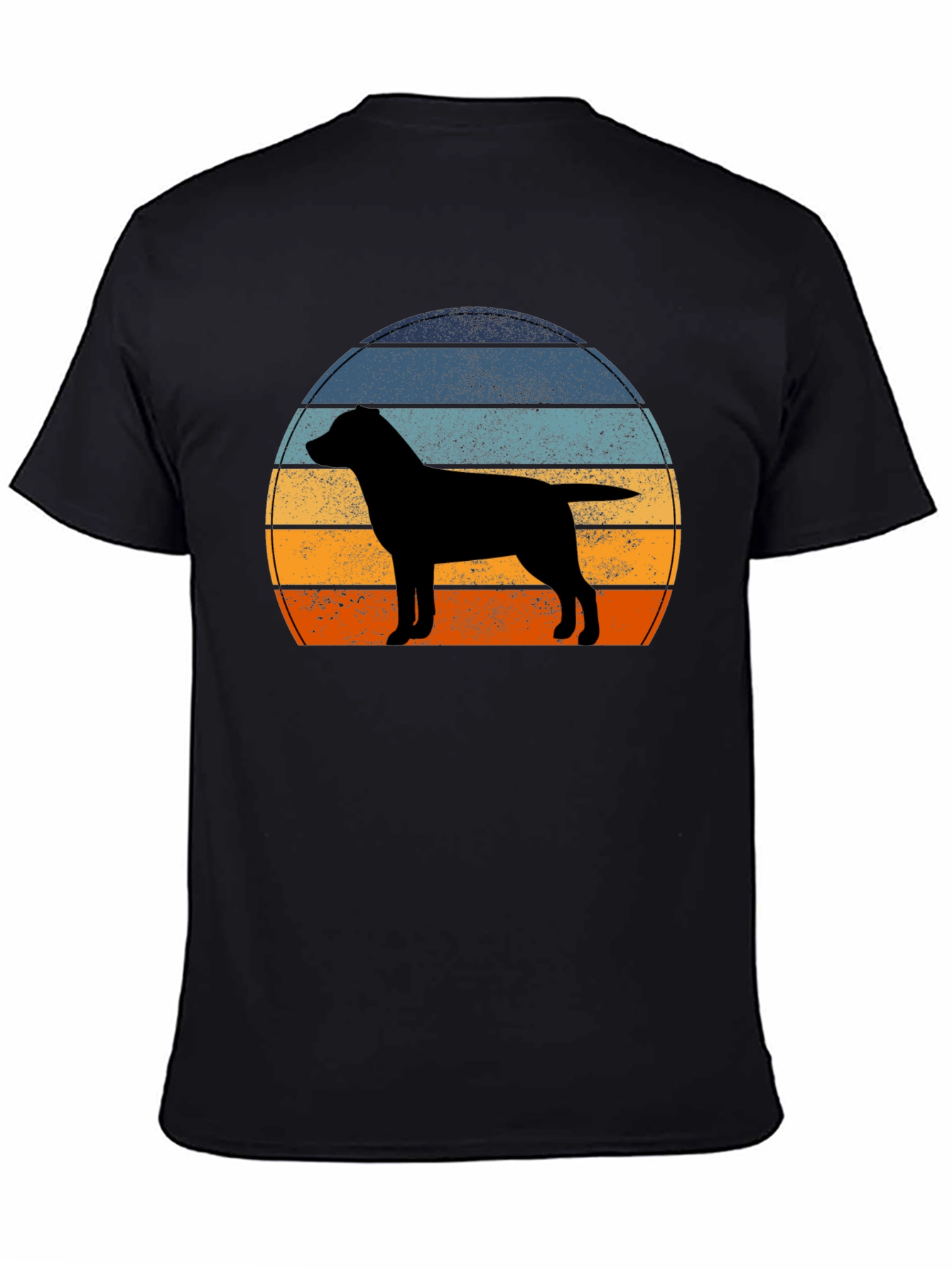 Black Retro Dog Silhouette T-Shirt view 4