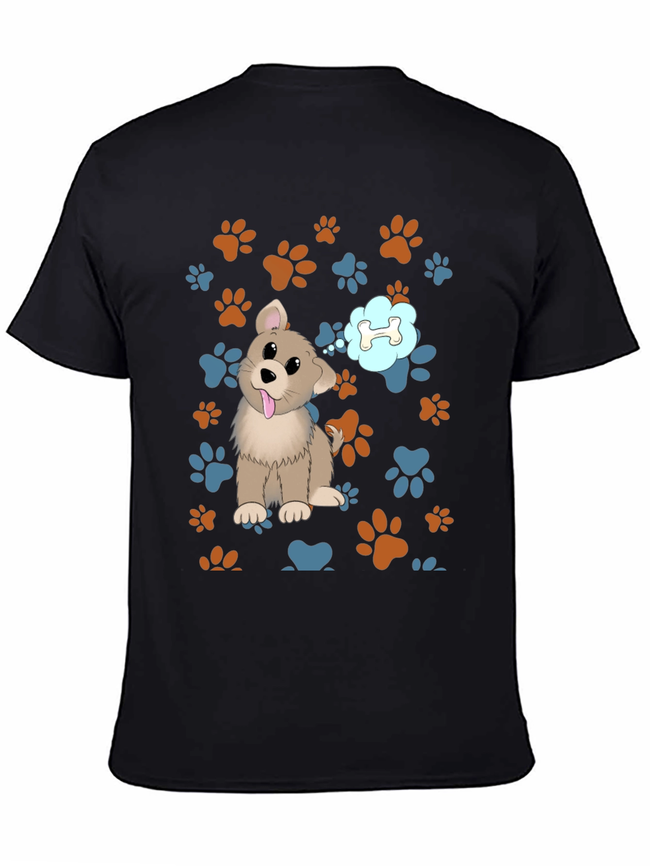 Black Cute Puppy Dog T-Shirt - Bone Dream view 4