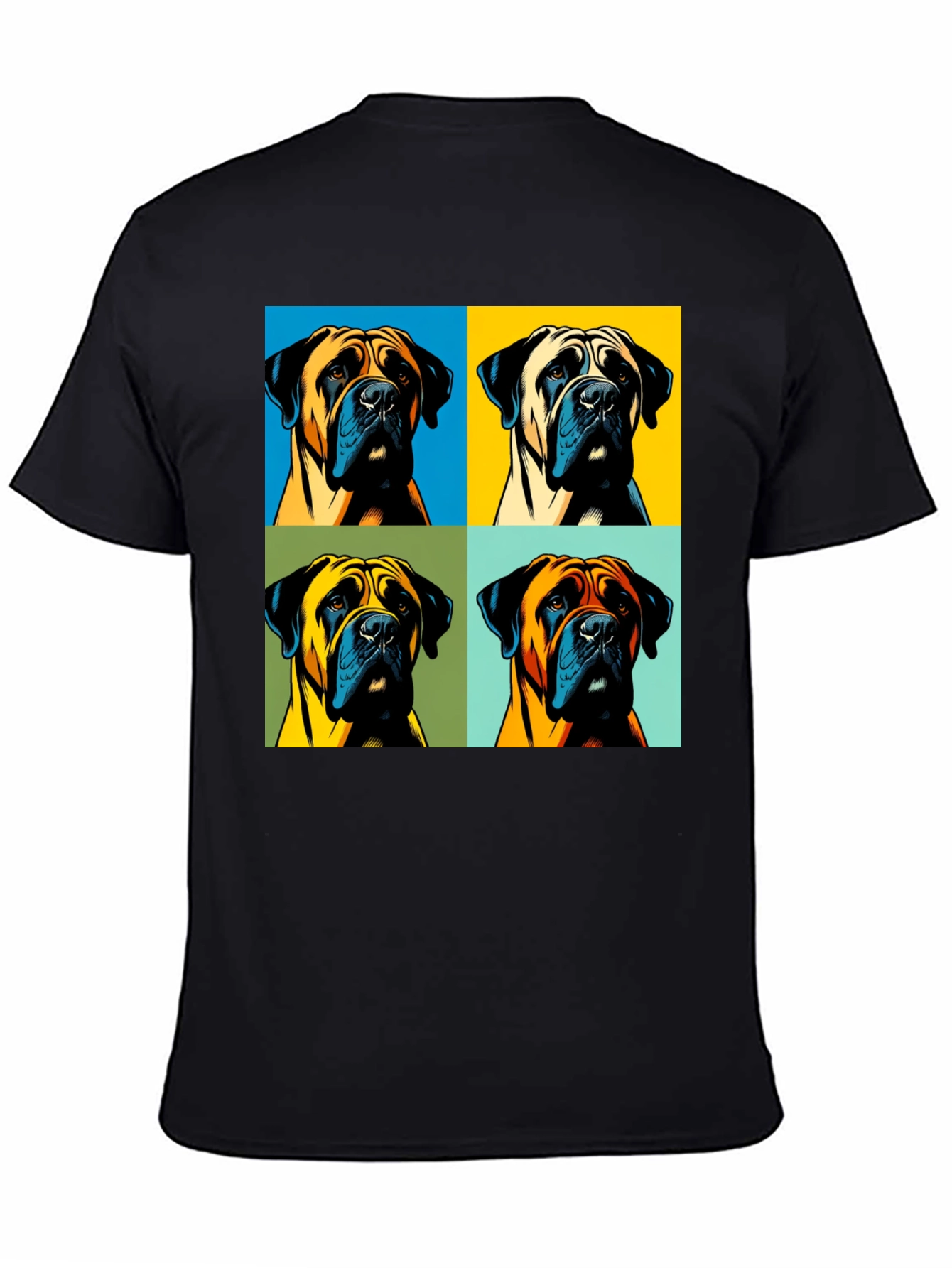 Black Pop Art Dog Graphic T-Shirt - Unique Boxer Tee view 4