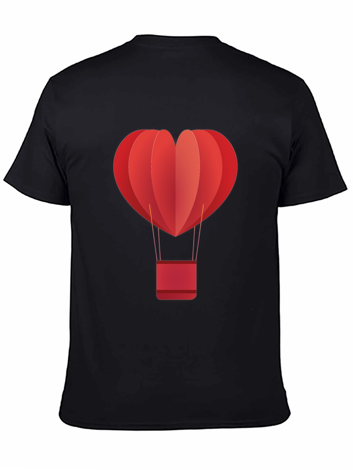 Black Heart Hot Air Balloon Graphic Tee - Black view 4