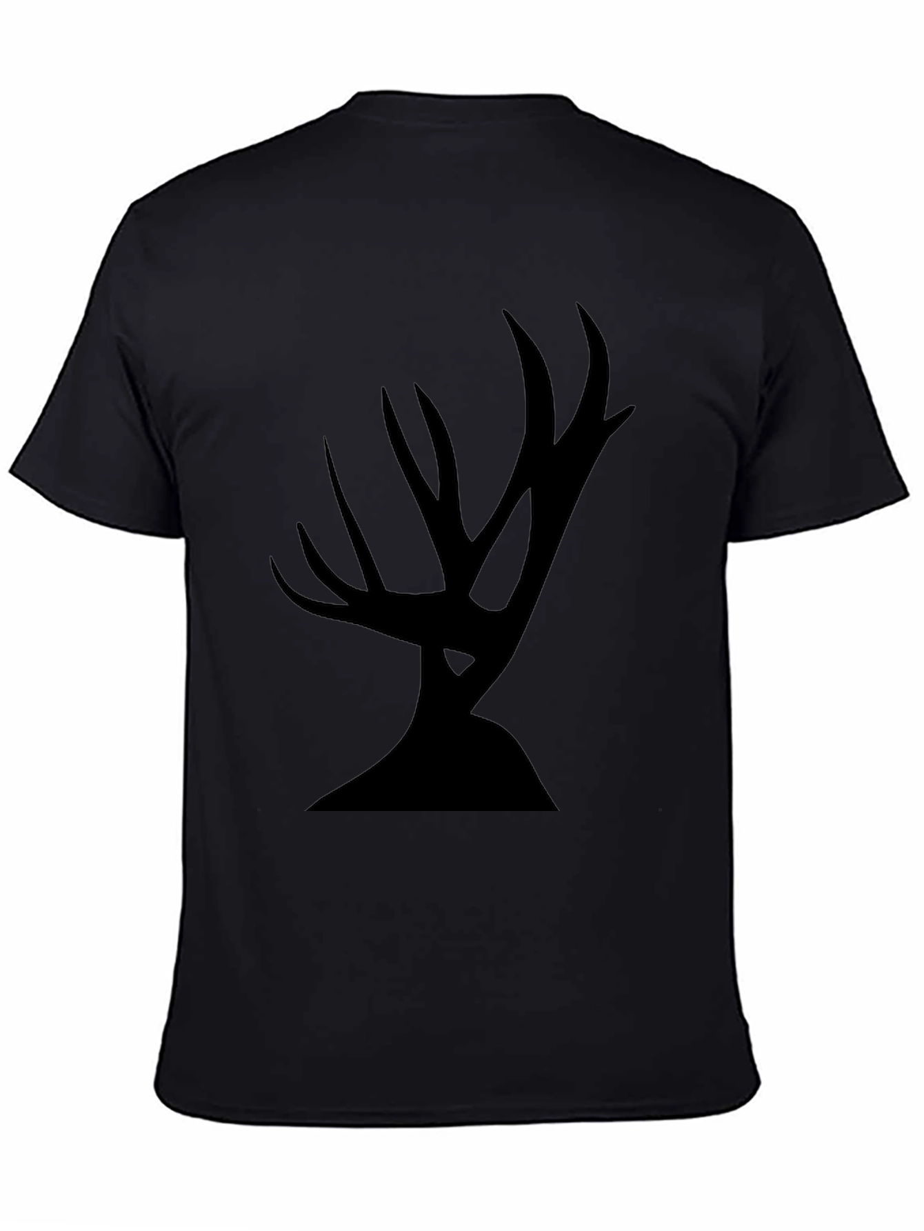 Black Abstract Antler Graphic Tee - Black Unisex view 4
